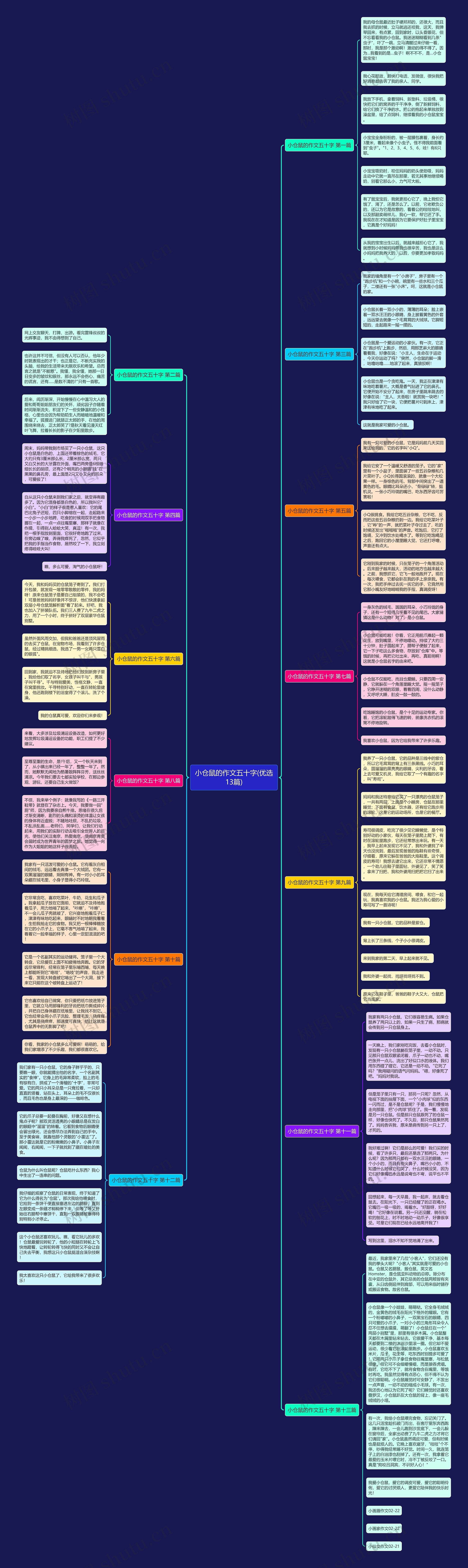 小仓鼠的作文五十字(优选13篇)思维导图