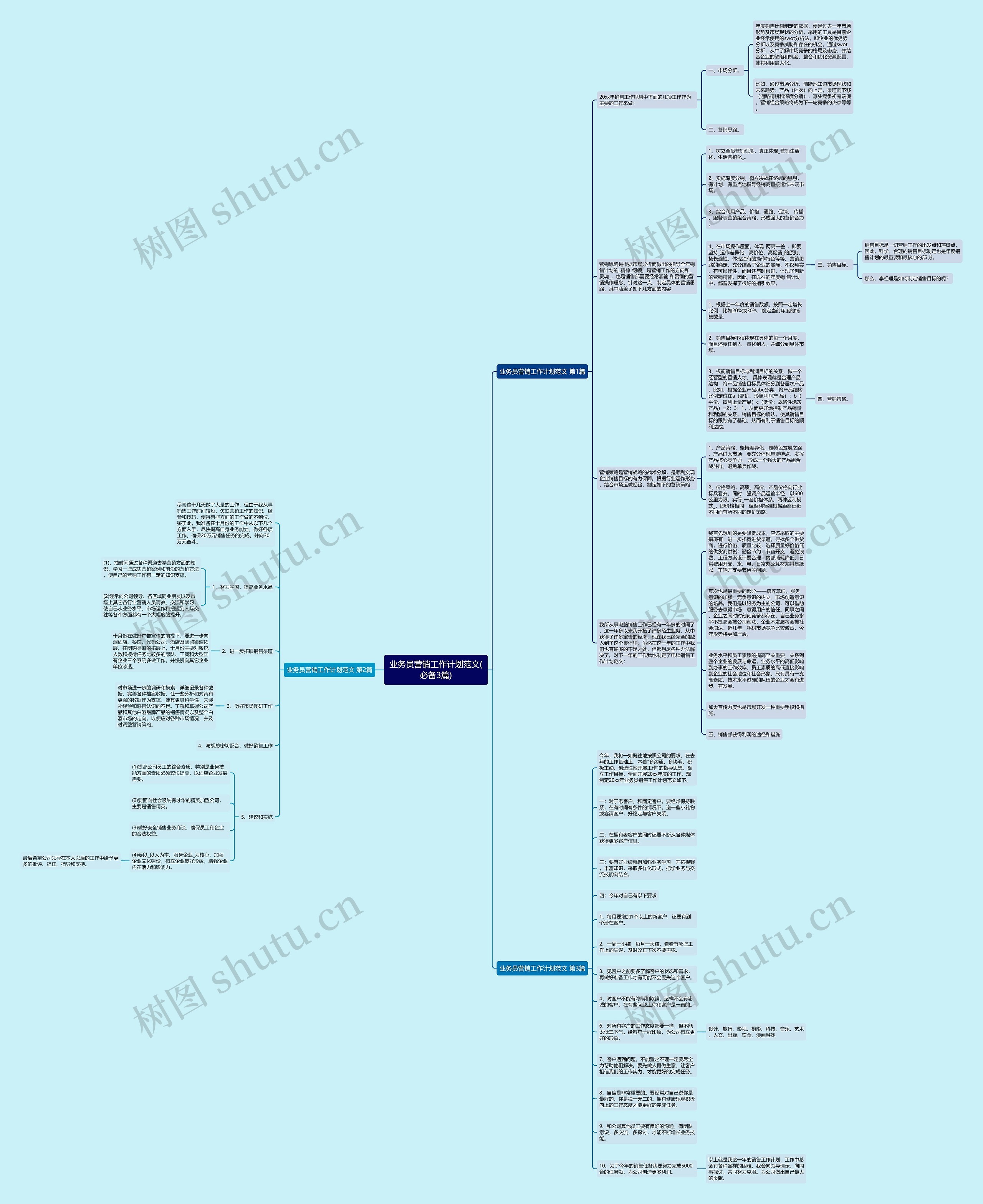 业务员营销工作计划范文(必备3篇)思维导图