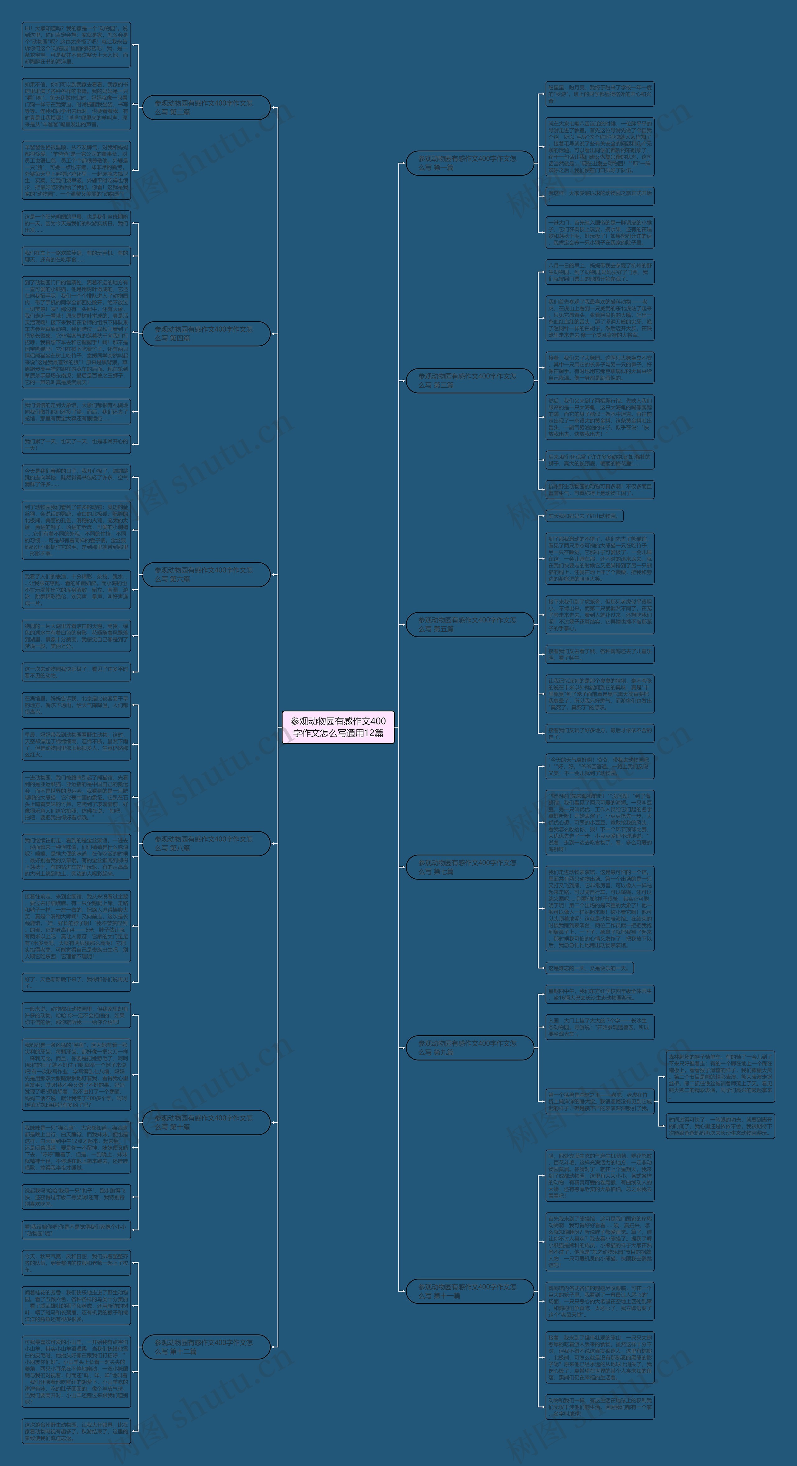 参观动物园有感作文400字作文怎么写通用12篇思维导图