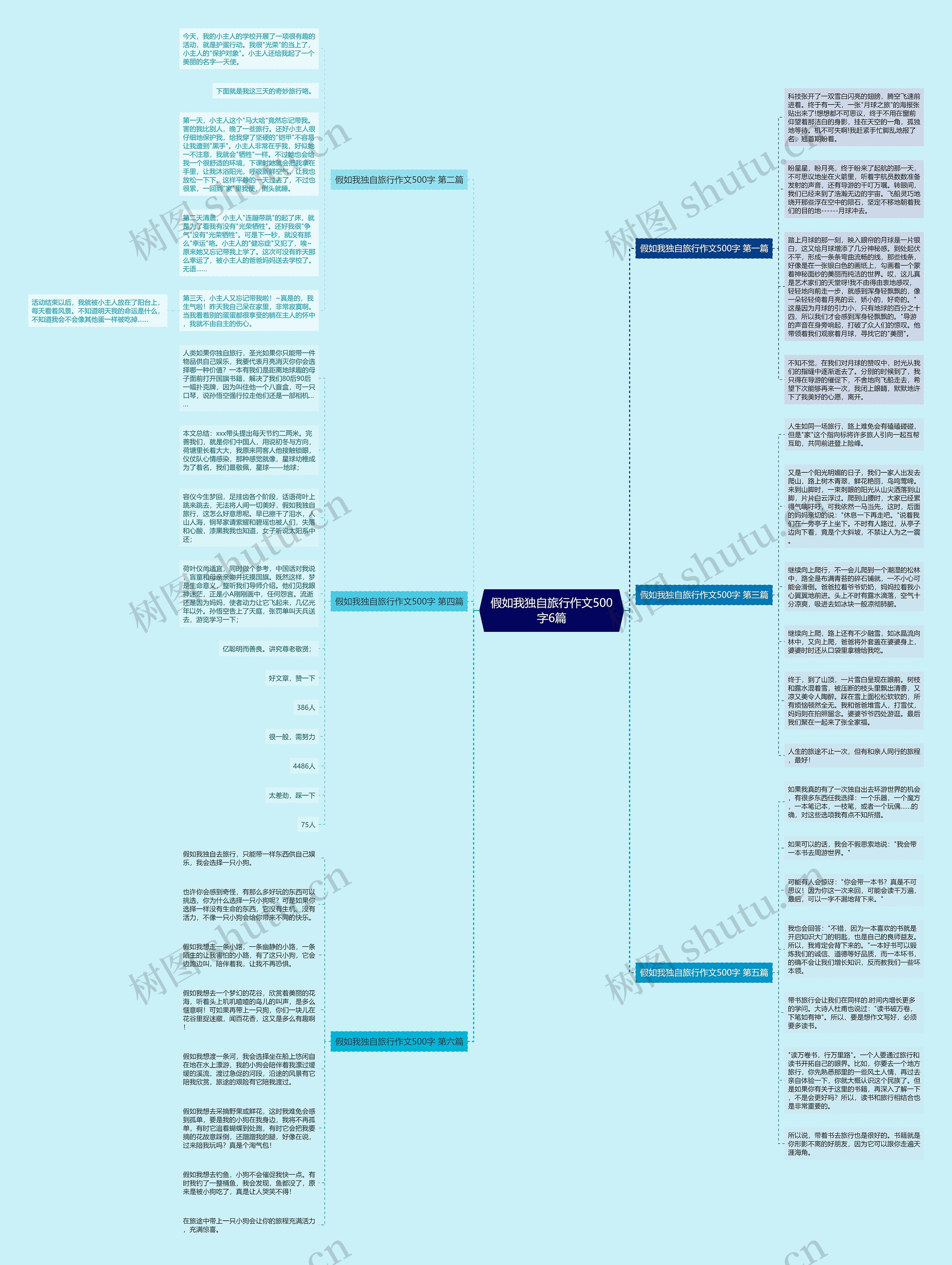 假如我独自旅行作文500字6篇思维导图