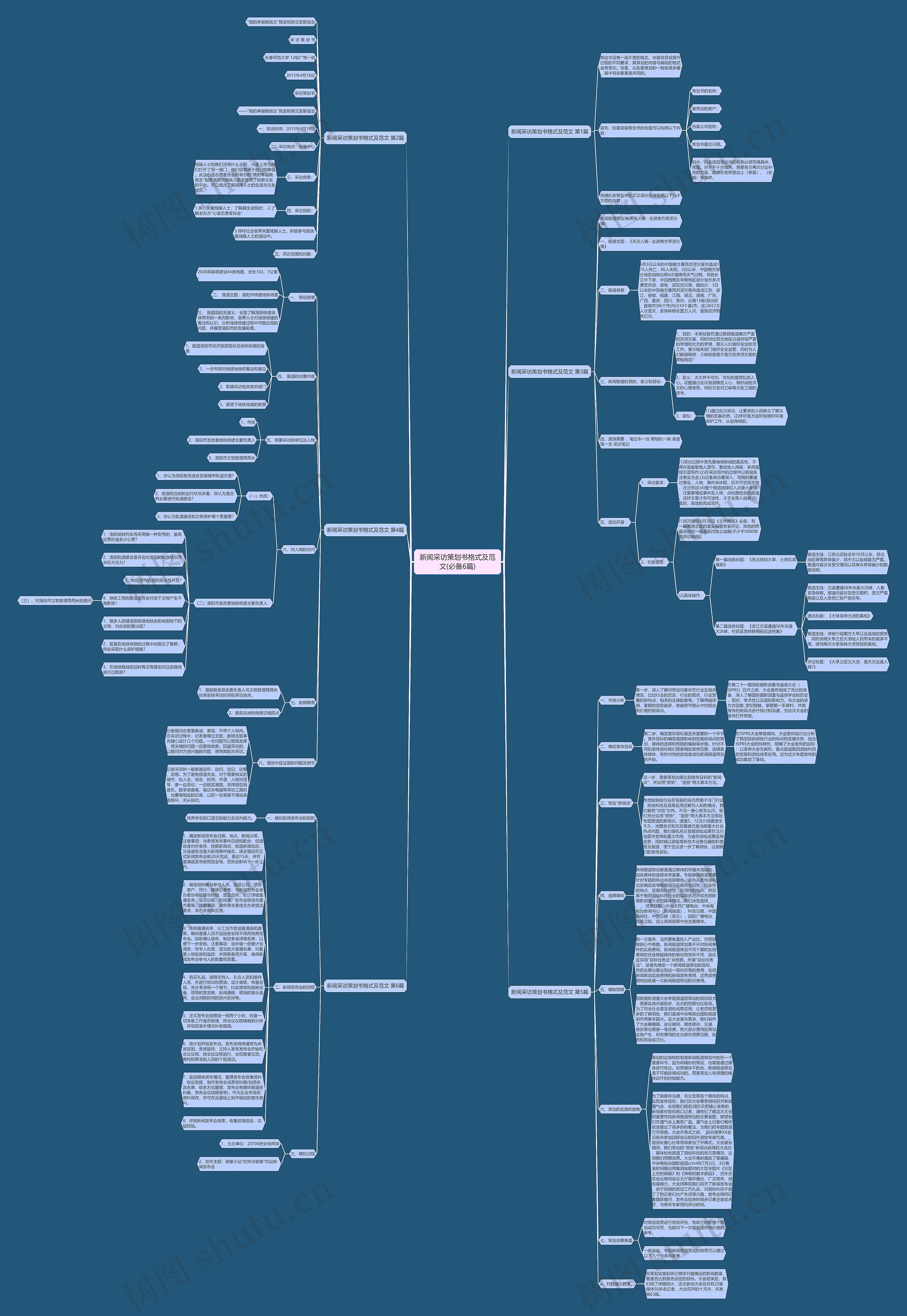 新闻采访策划书格式及范文(必备6篇)思维导图