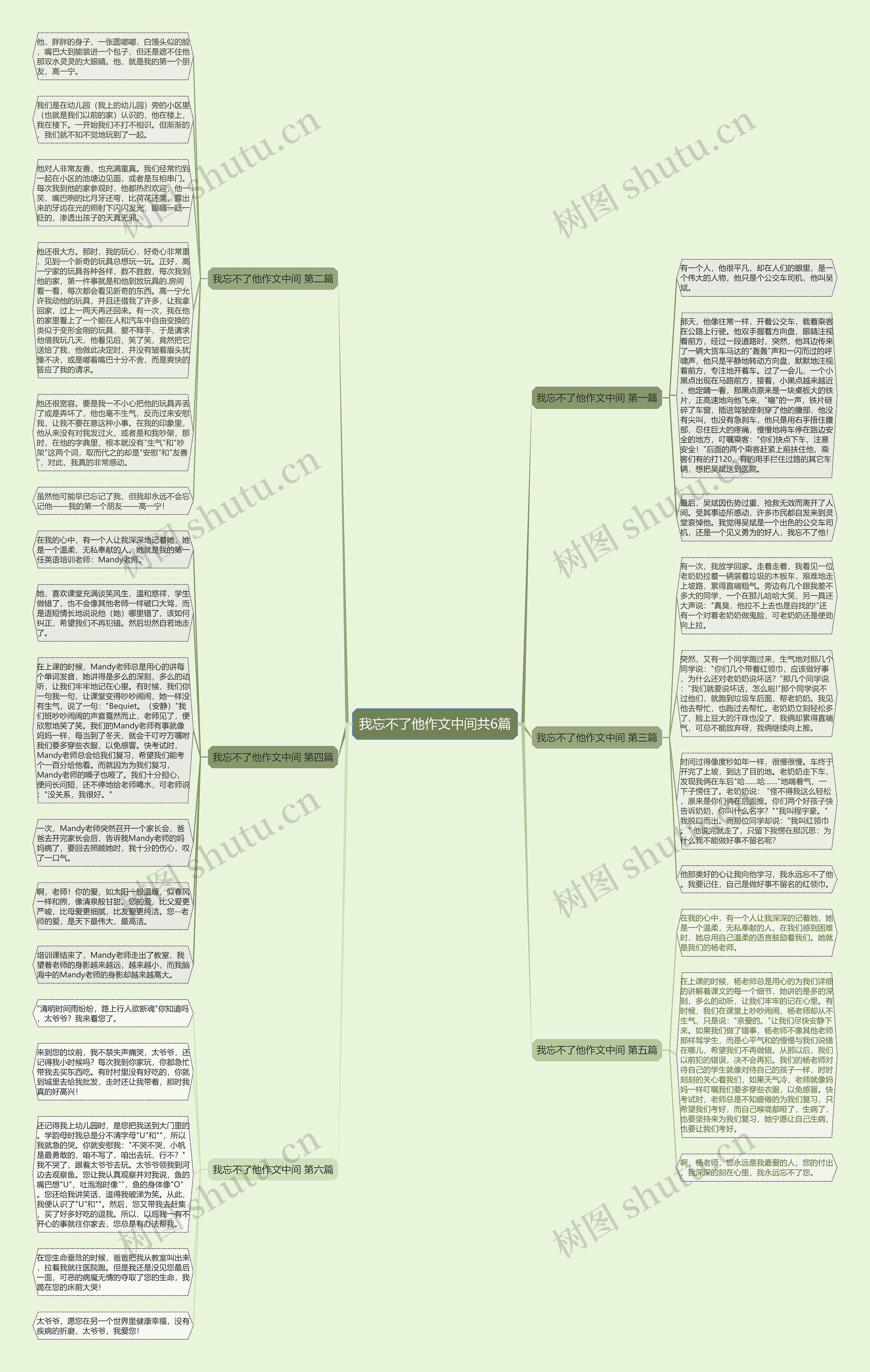 我忘不了他作文中间共6篇思维导图