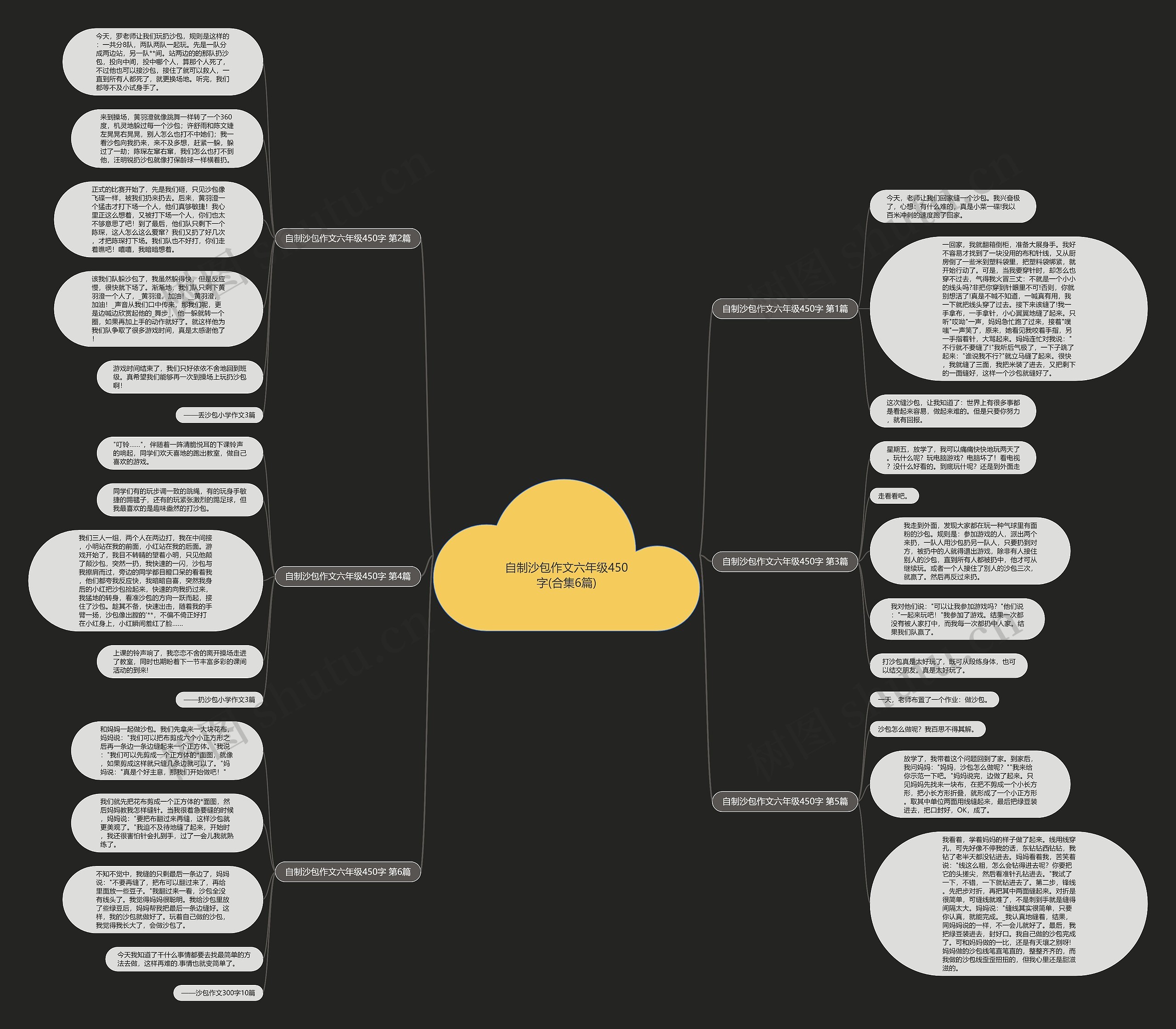 自制沙包作文六年级450字(合集6篇)思维导图