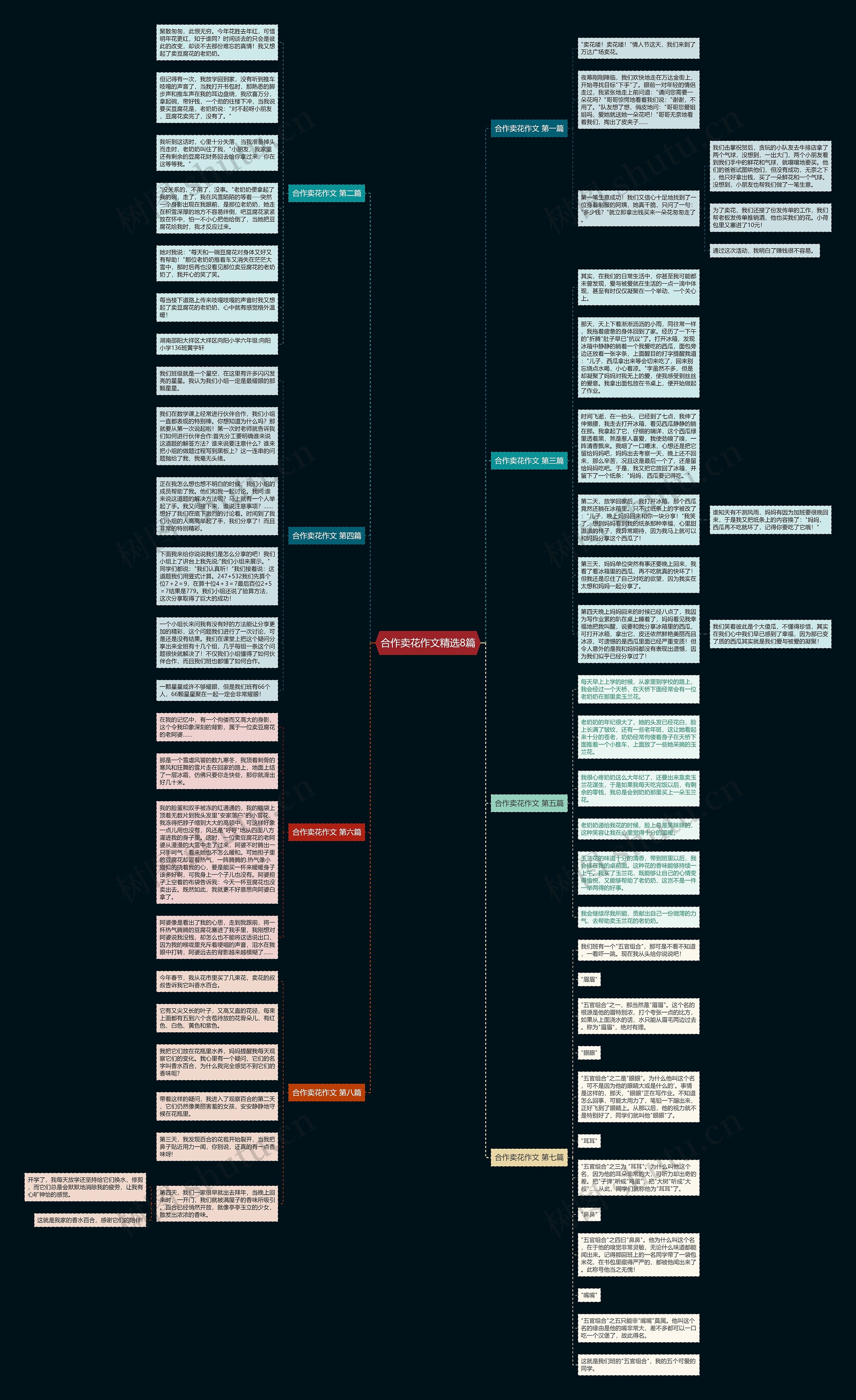 合作卖花作文精选8篇思维导图