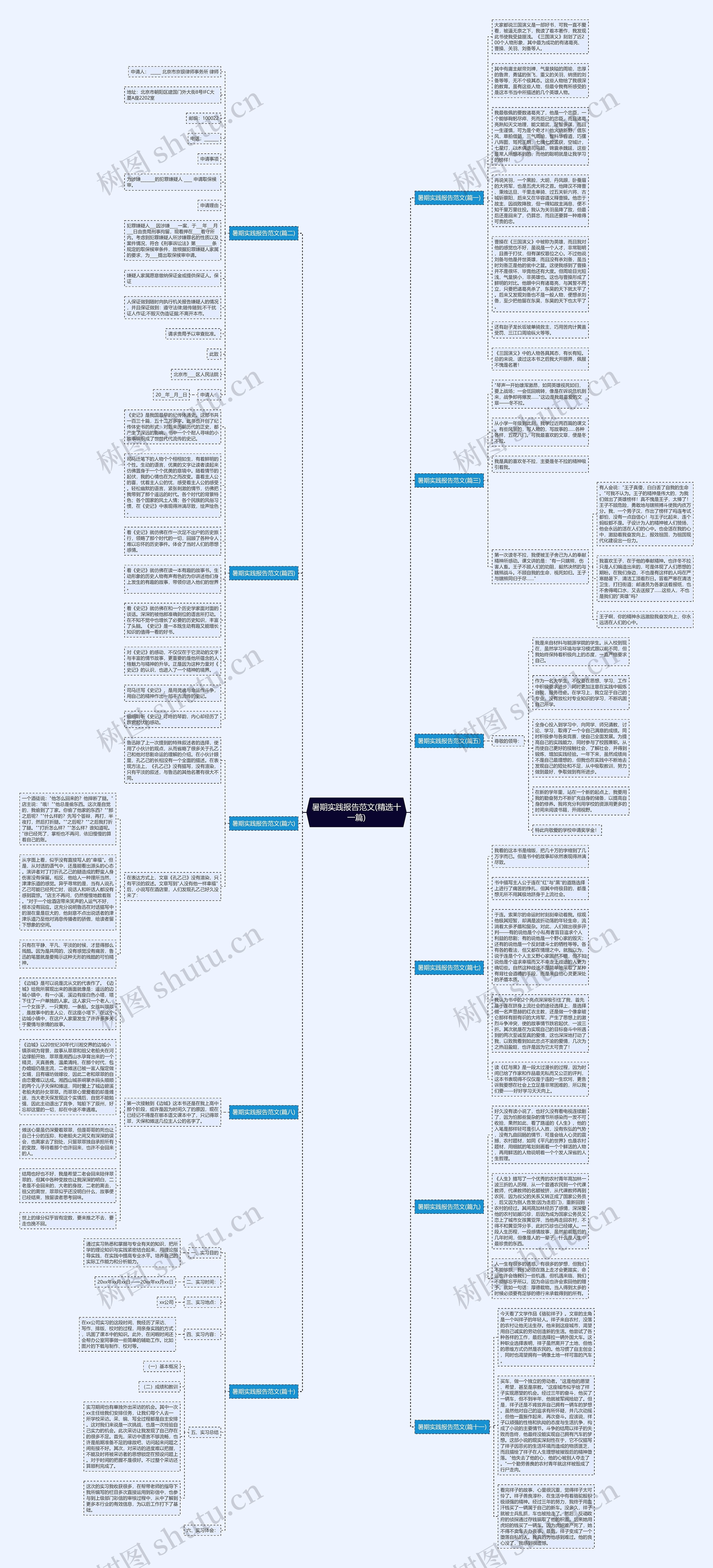 暑期实践报告范文(精选十一篇)思维导图
