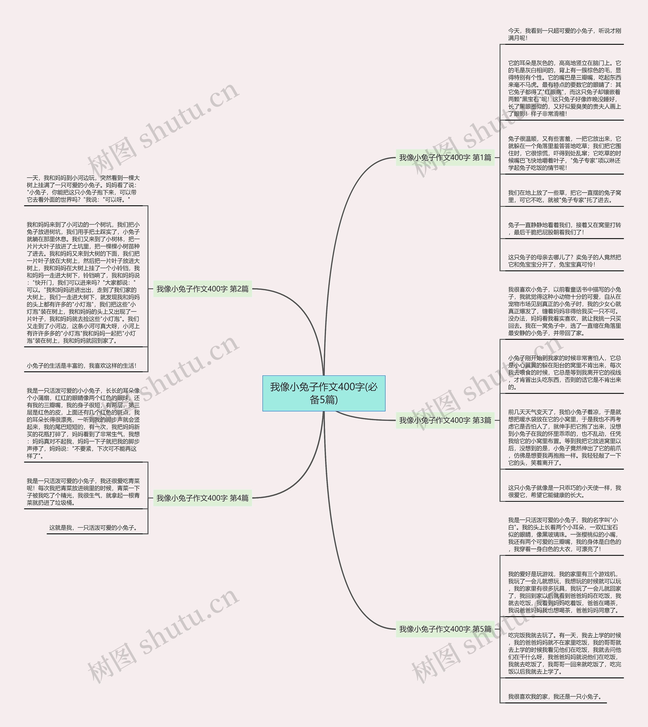 我像小兔子作文400字(必备5篇)思维导图