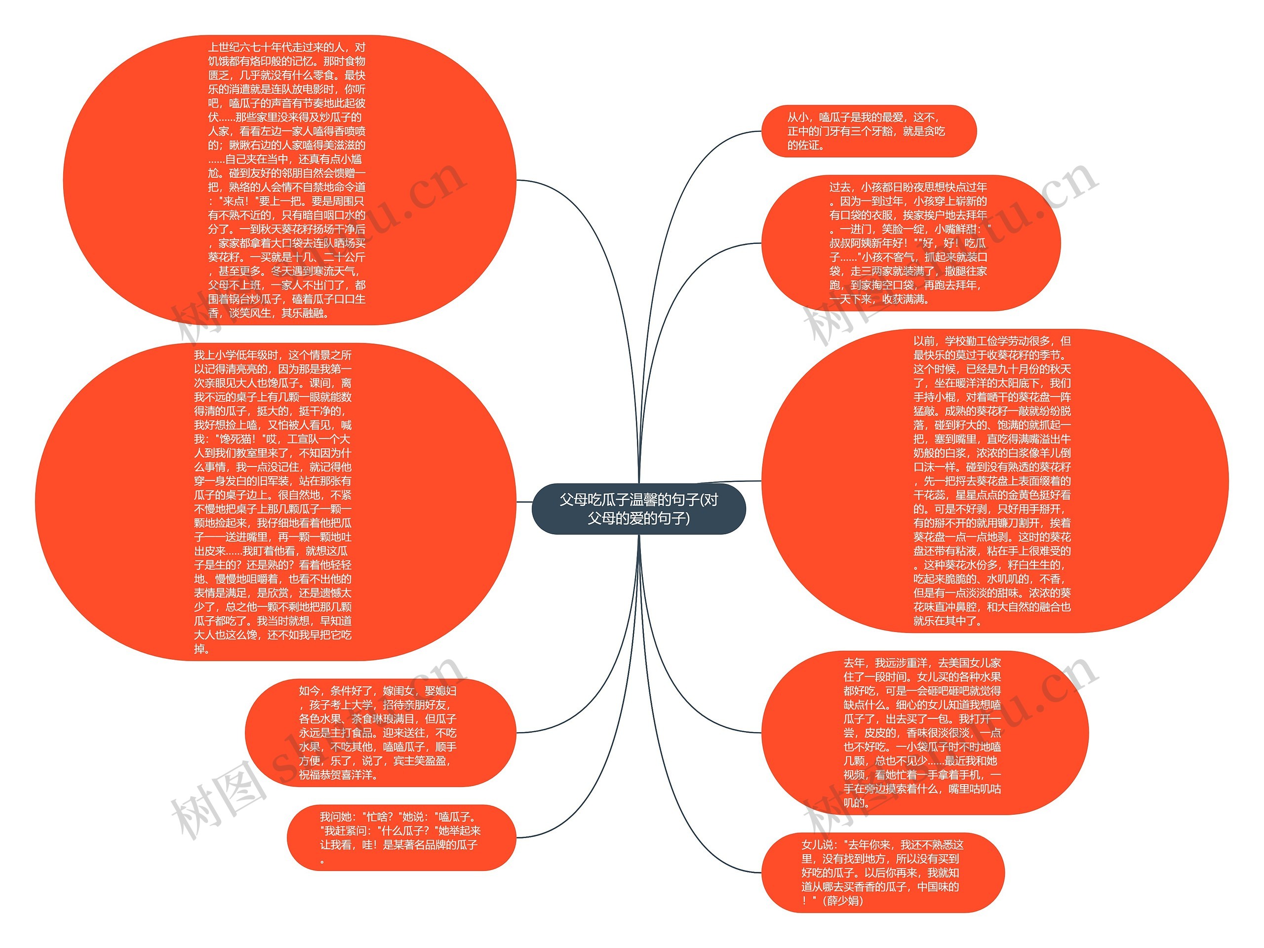 父母吃瓜子温馨的句子(对父母的爱的句子)思维导图