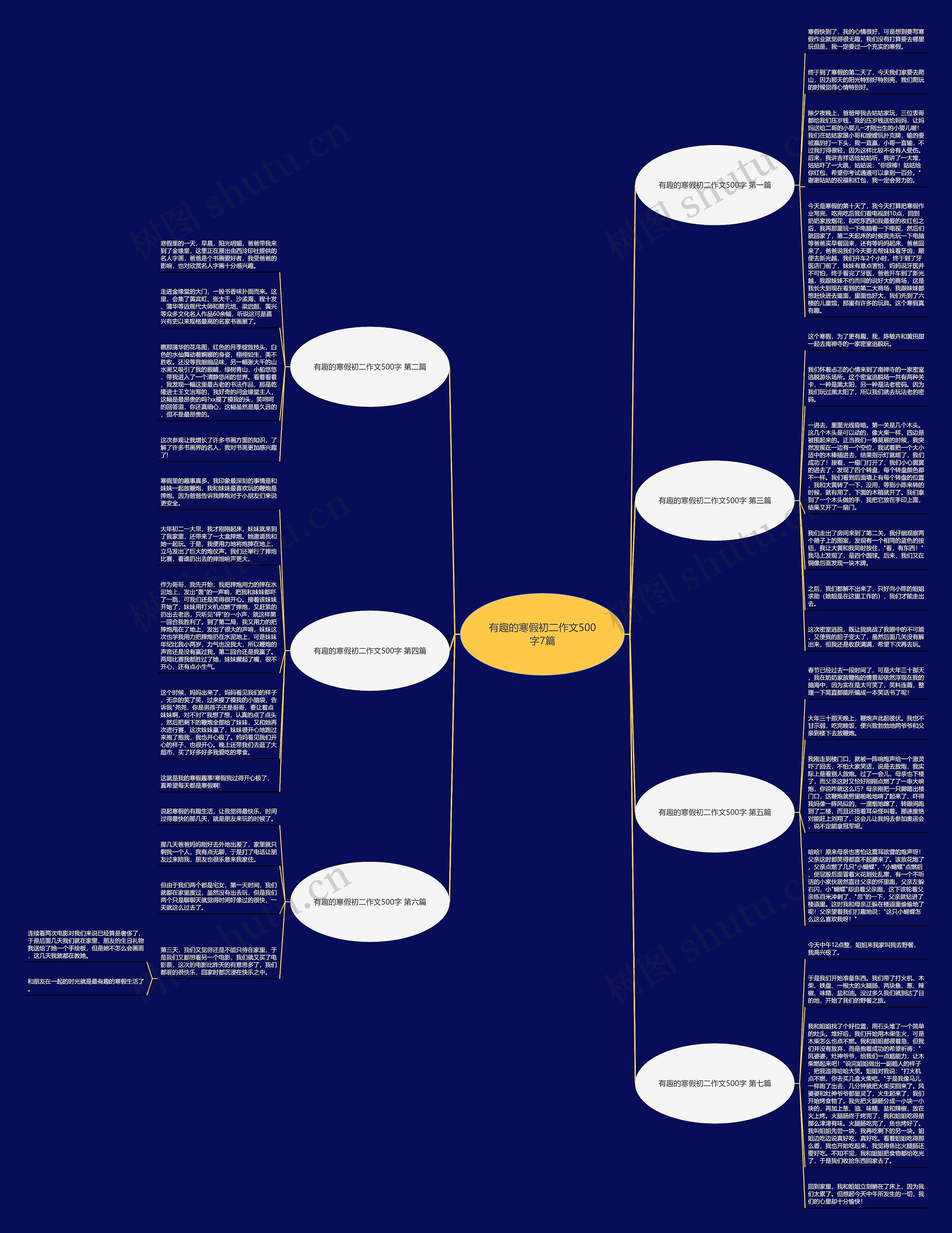 有趣的寒假初二作文500字7篇思维导图