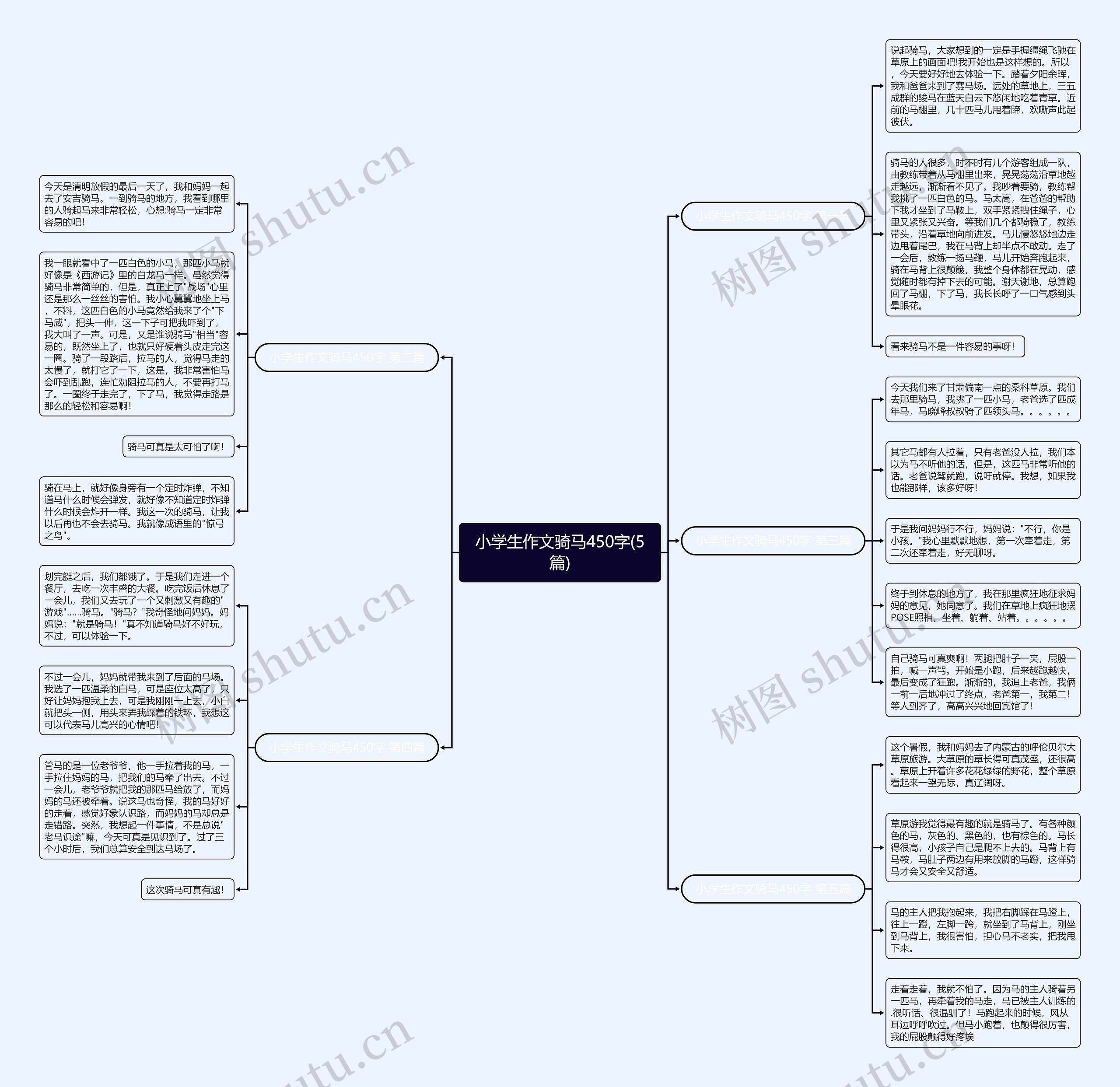小学生作文骑马450字(5篇)思维导图