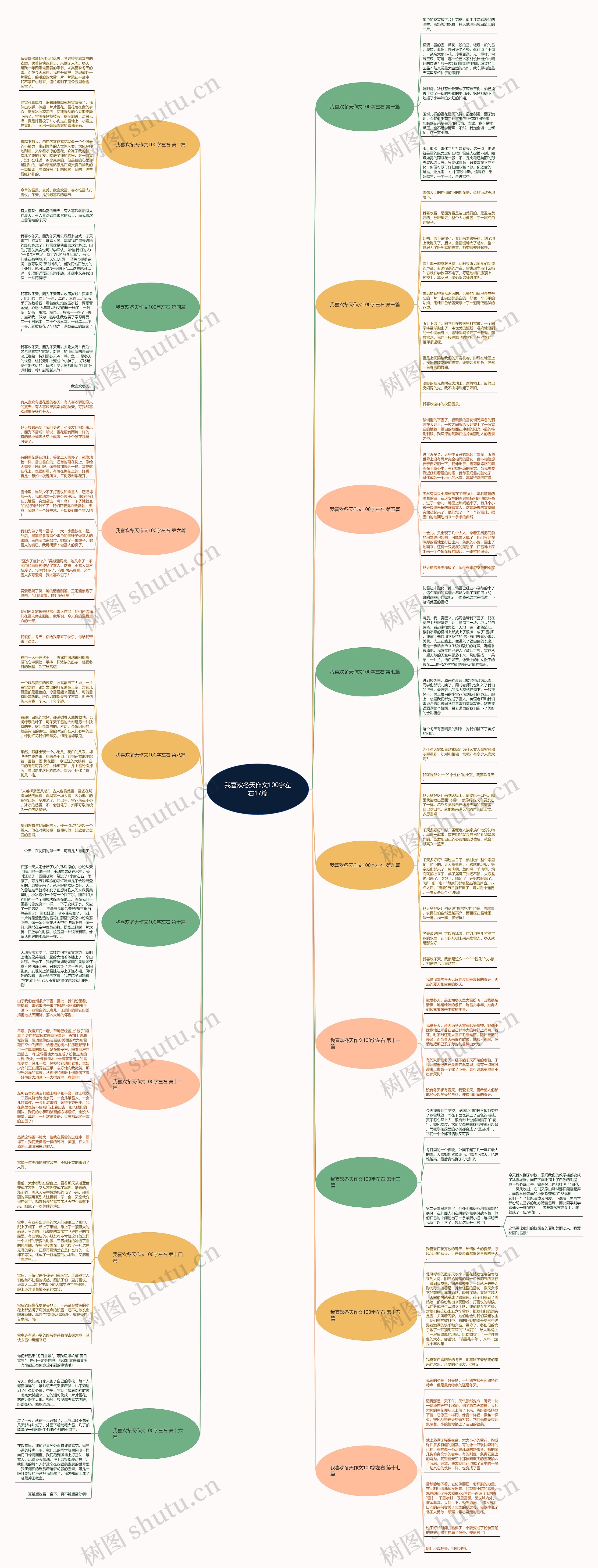 我喜欢冬天作文100字左右17篇思维导图