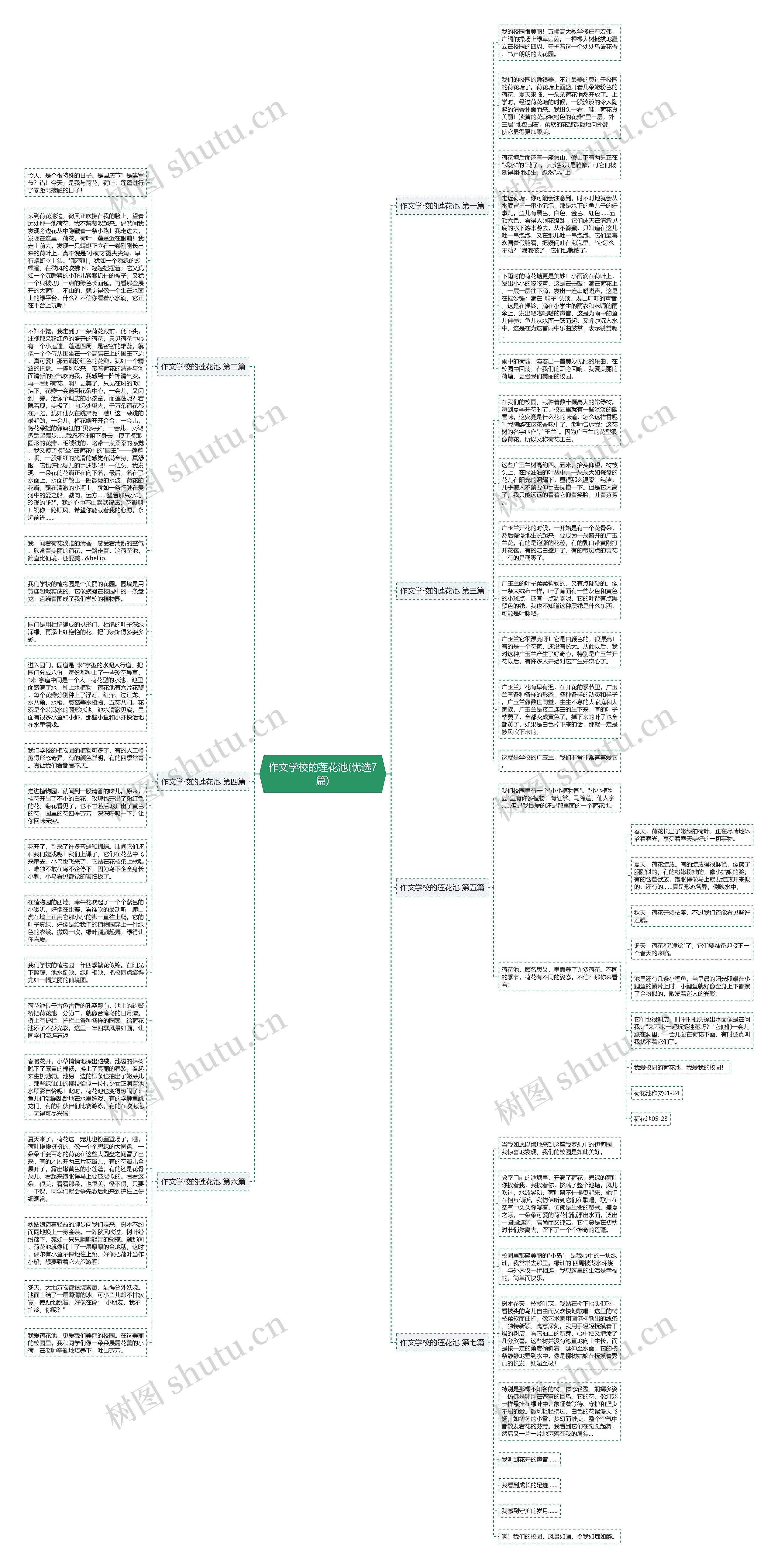 作文学校的莲花池(优选7篇)思维导图