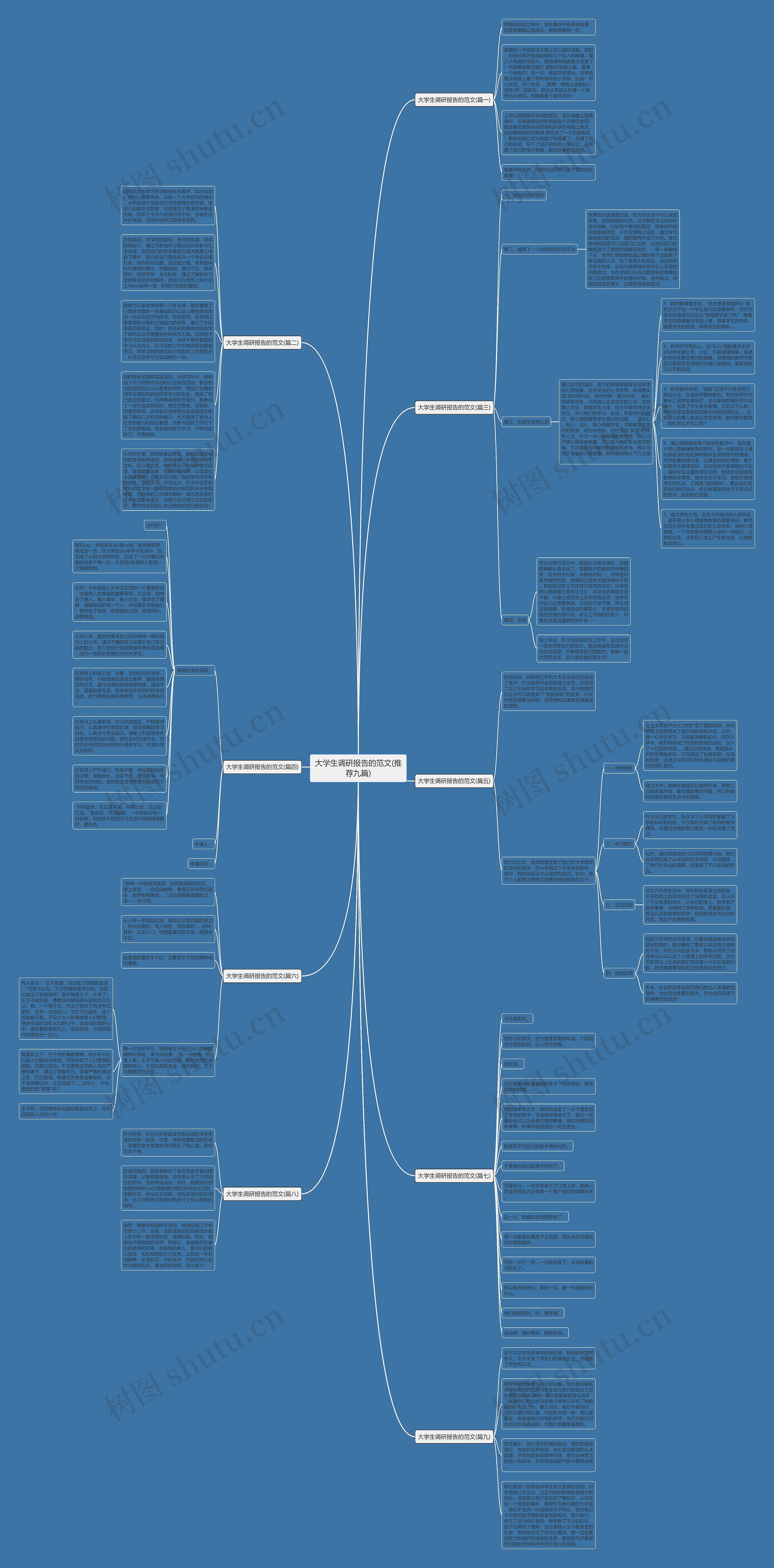 大学生调研报告的范文(推荐九篇)思维导图
