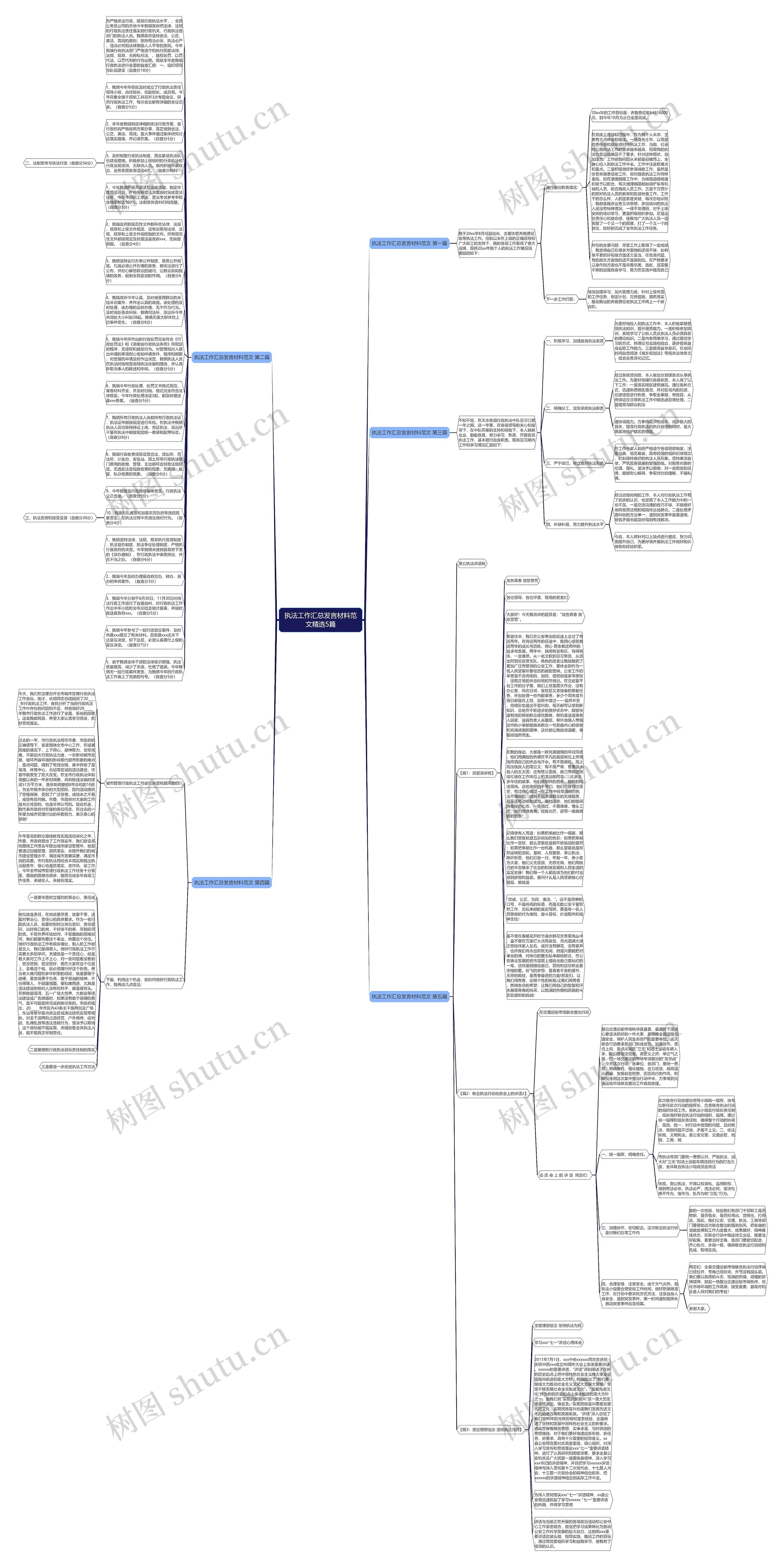 执法工作汇总发言材料范文精选5篇思维导图