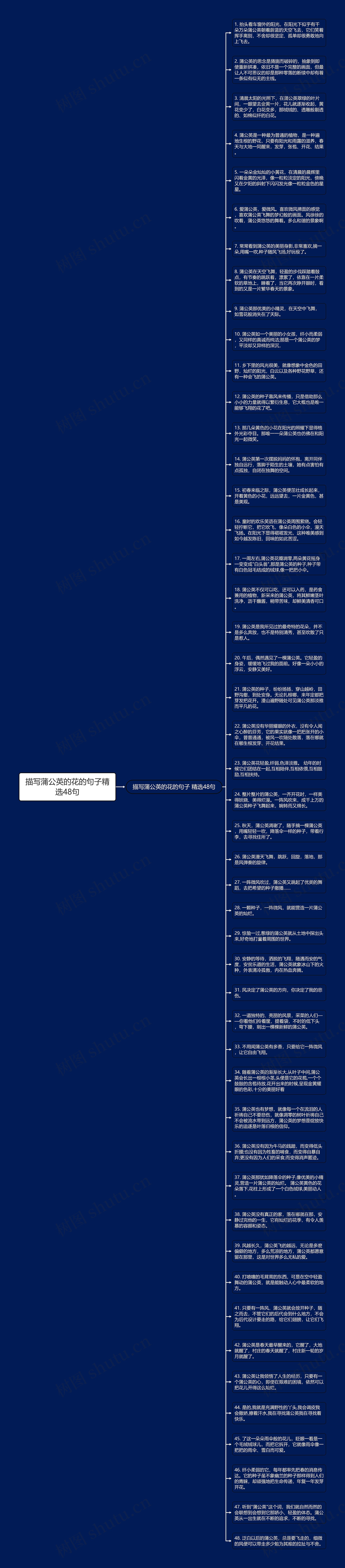 描写蒲公英的花的句子精选48句思维导图