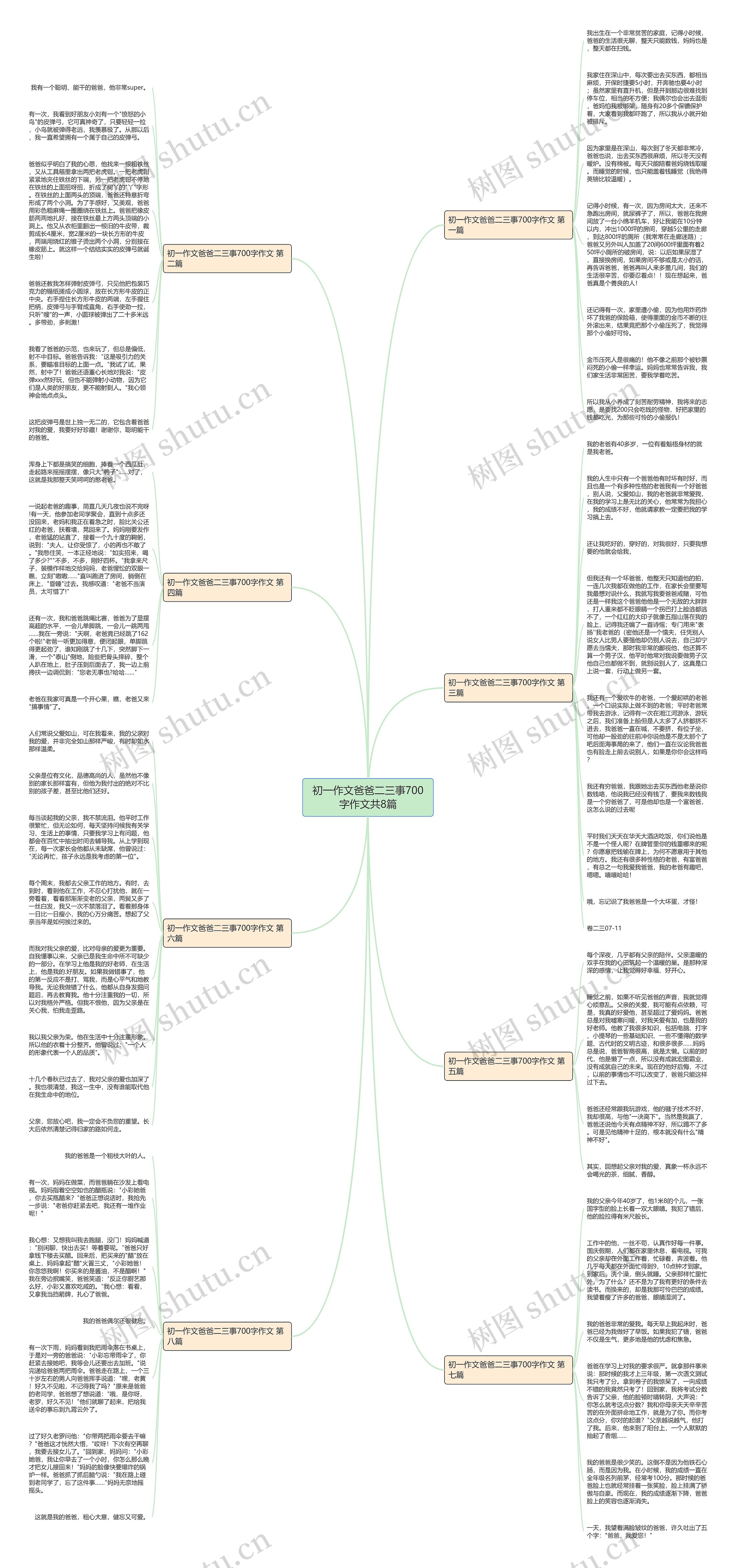 初一作文爸爸二三事700字作文共8篇思维导图