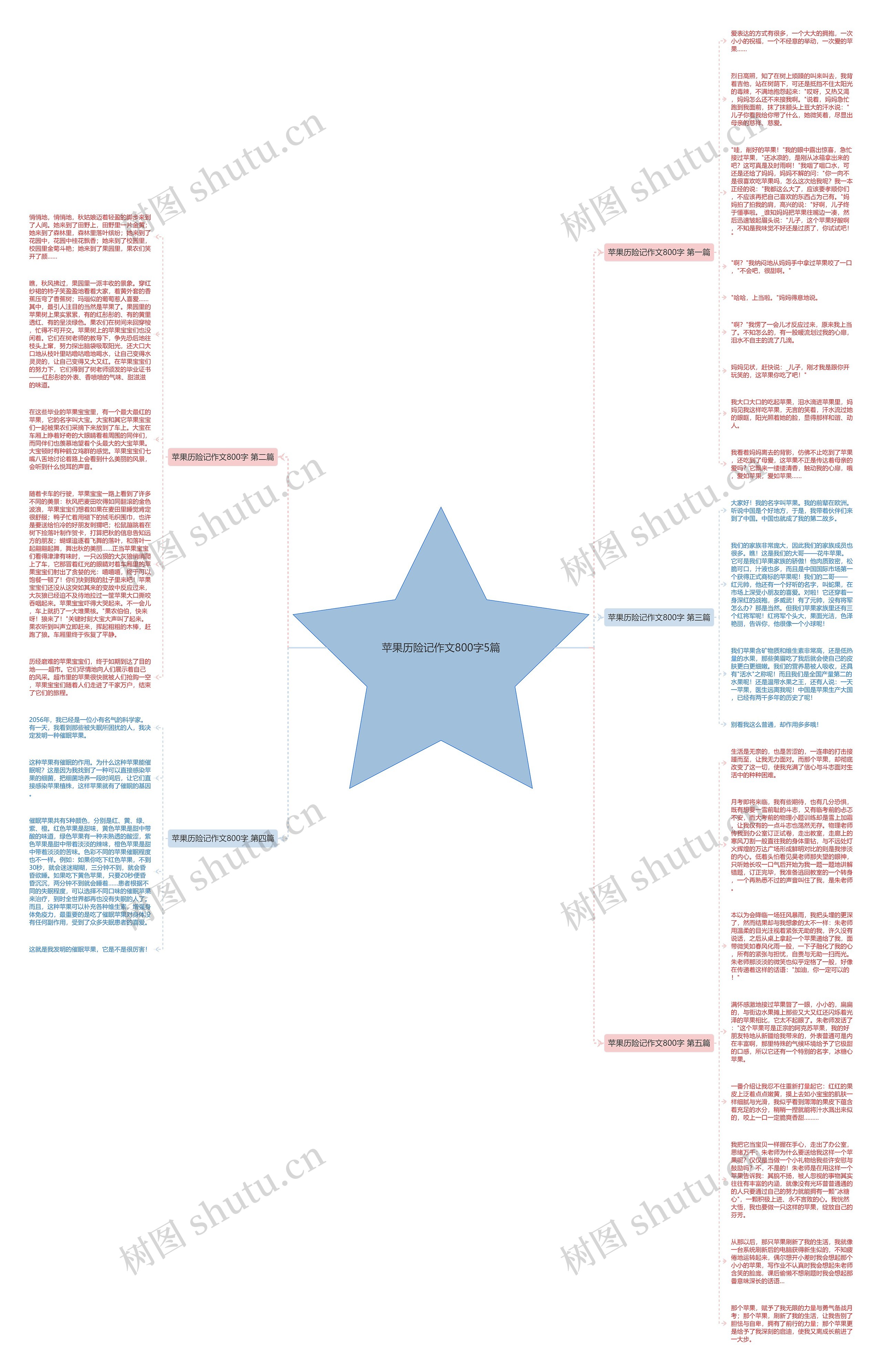 苹果历险记作文800字5篇思维导图