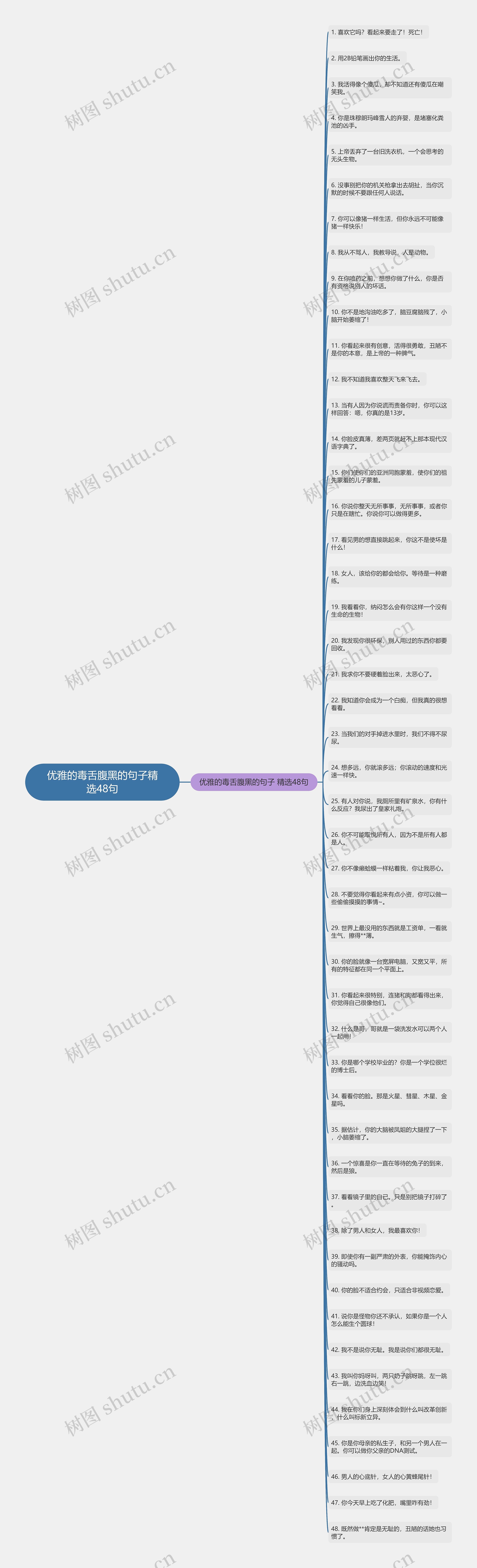 优雅的毒舌腹黑的句子精选48句思维导图