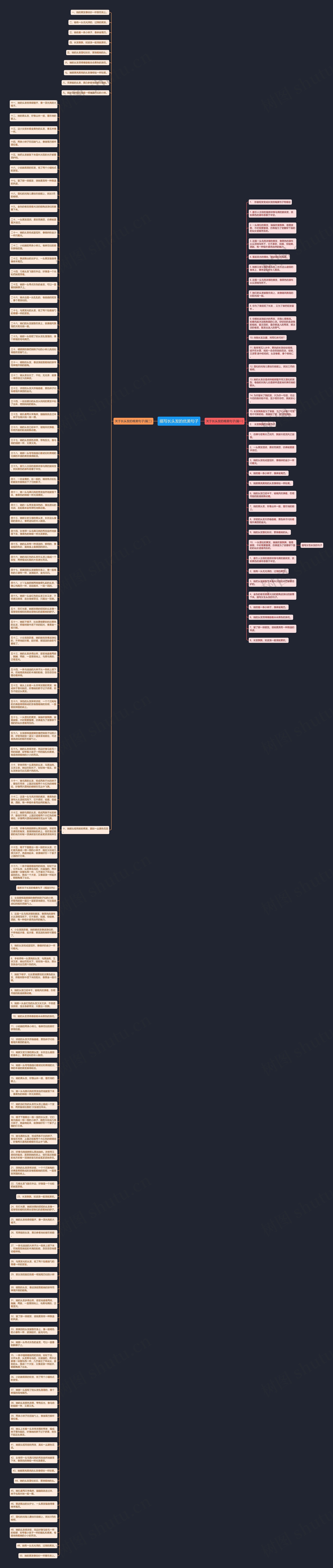 描写长头发的优美句子思维导图