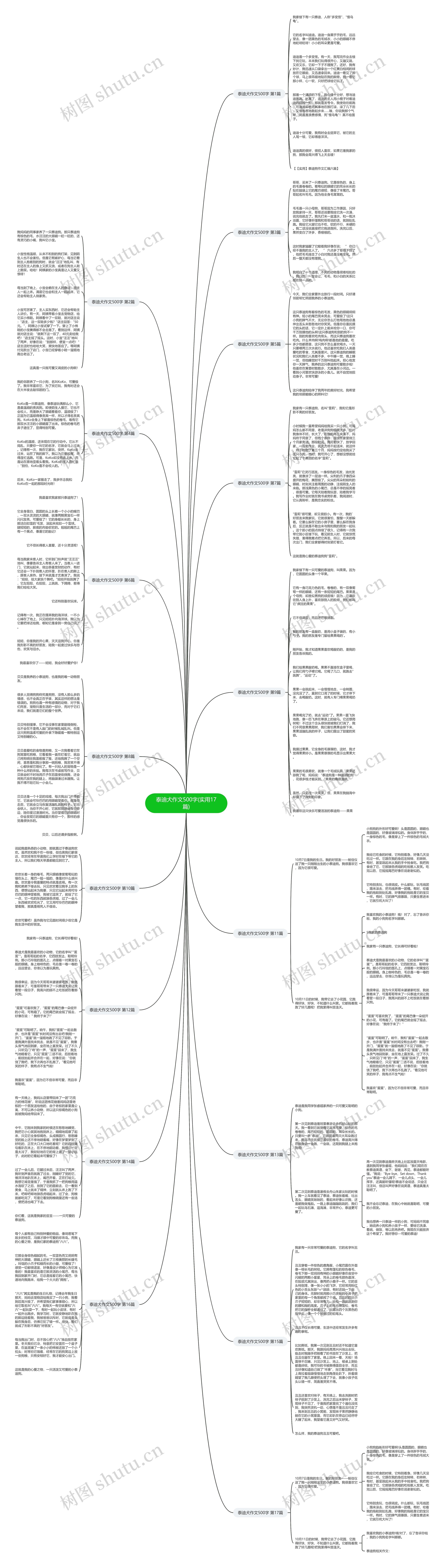 泰迪犬作文500字(实用17篇)思维导图