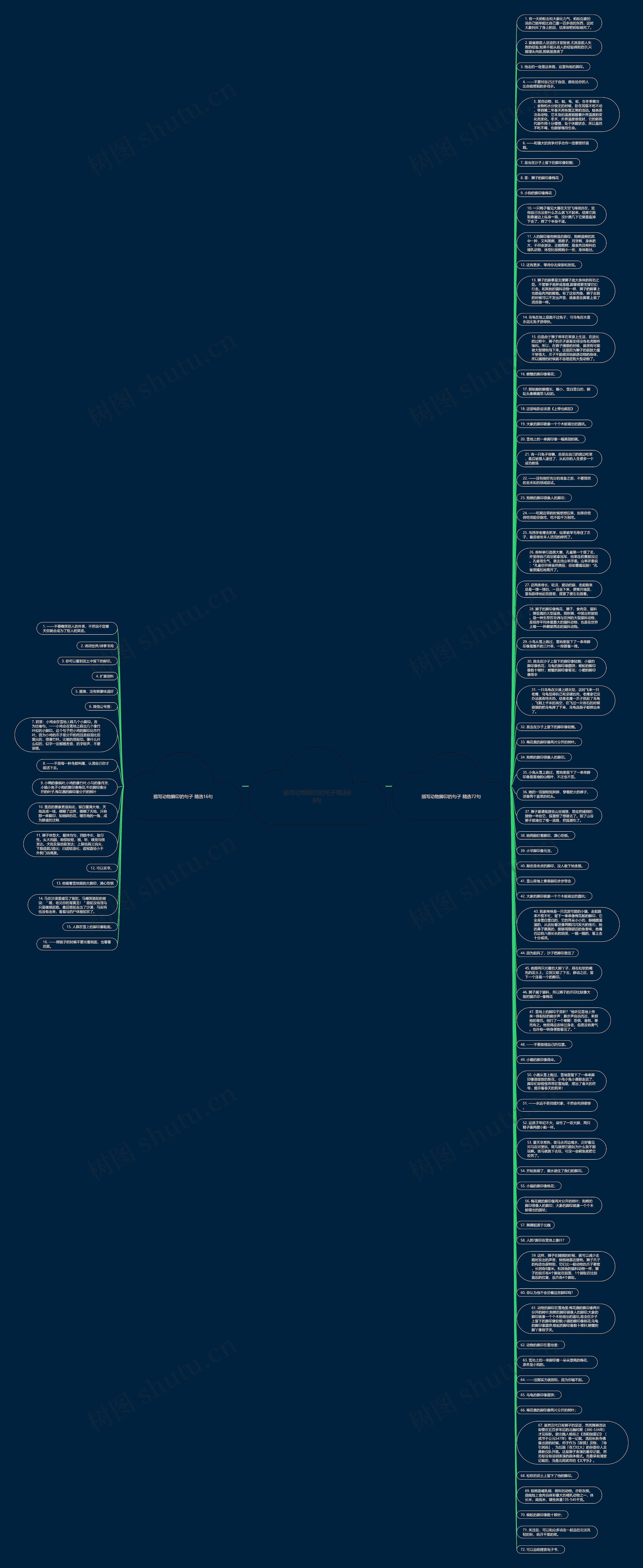 描写动物脚印的句子精选88句思维导图