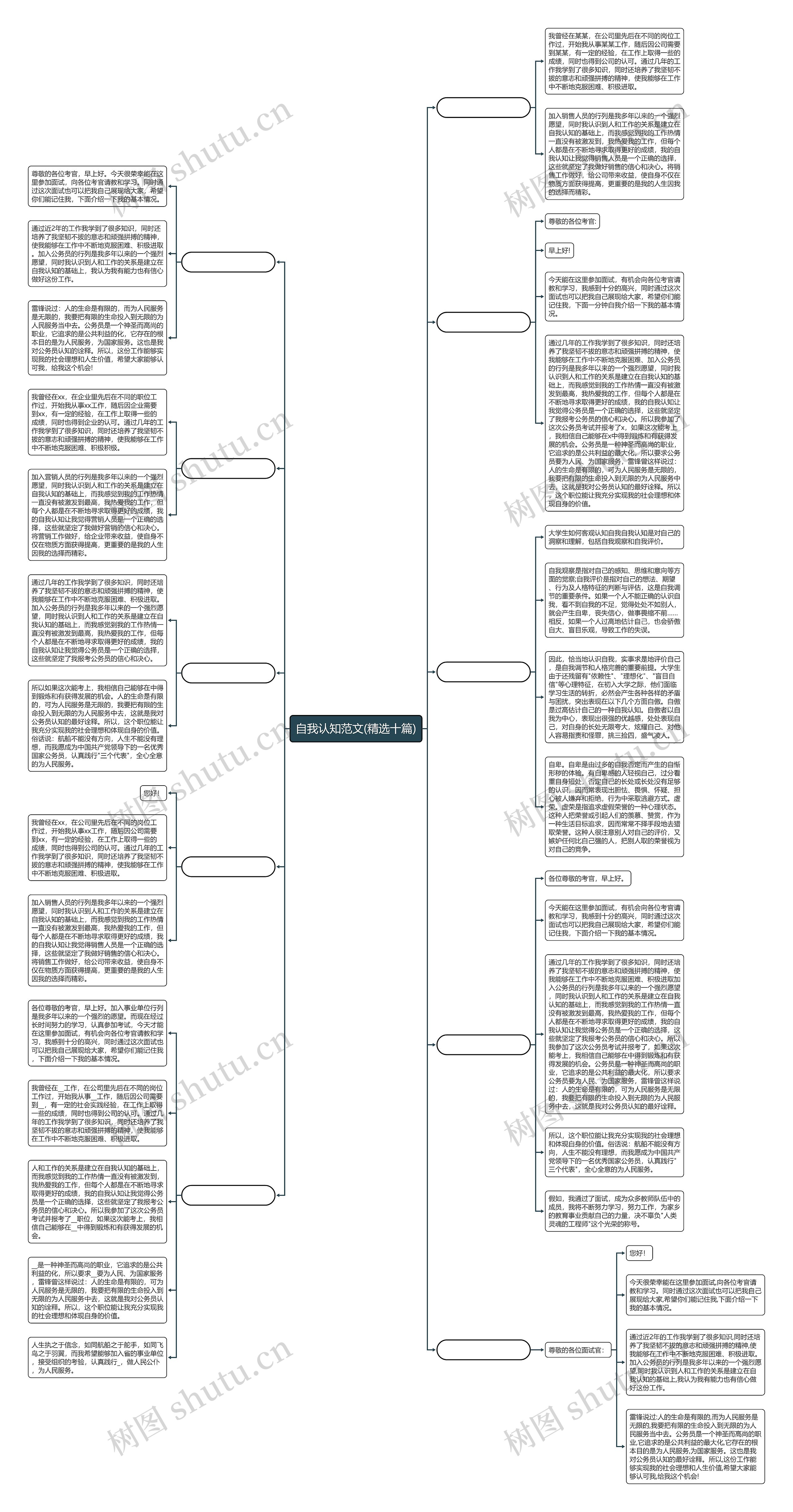 自我认知范文(精选十篇)思维导图