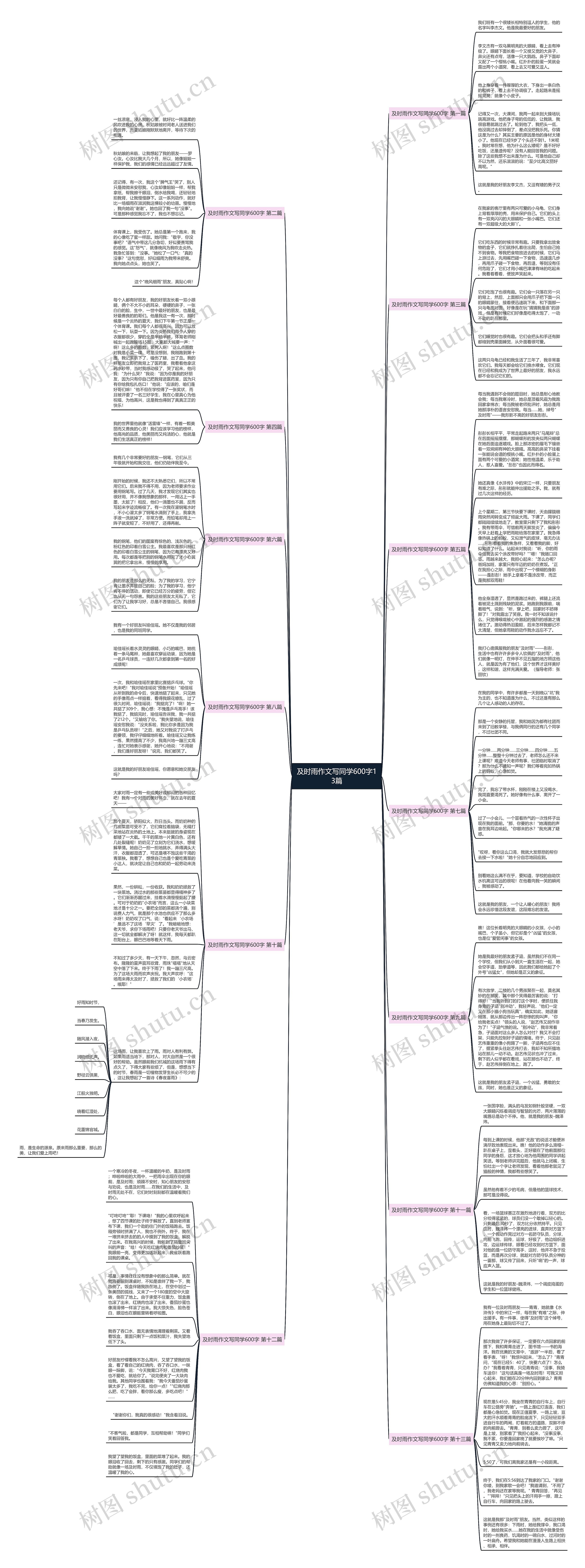 及时雨作文写同学600字13篇思维导图