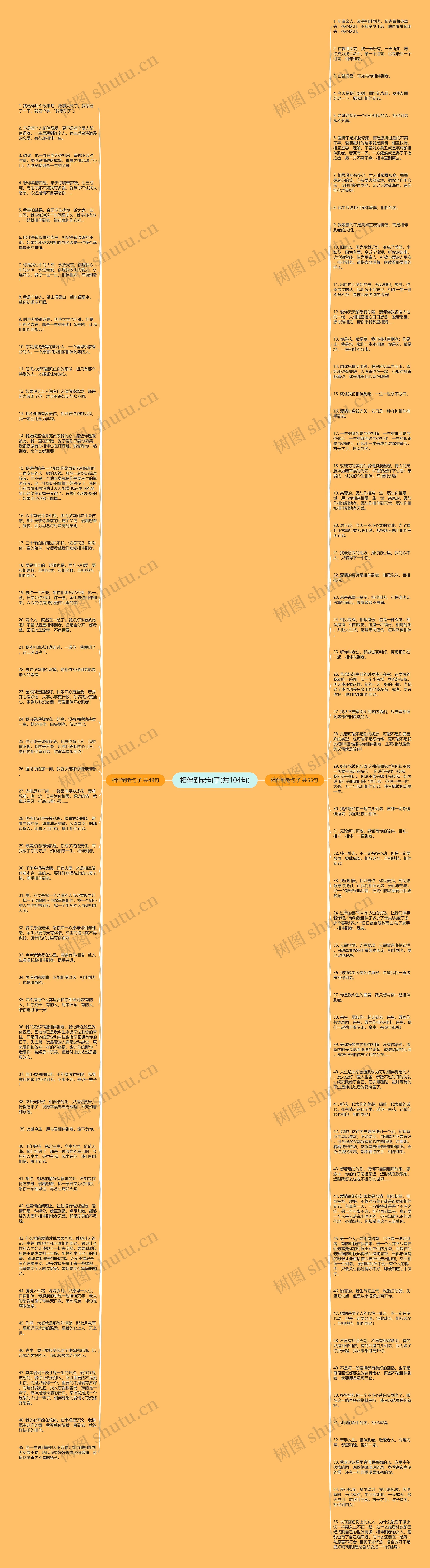 相伴到老句子(共104句)思维导图