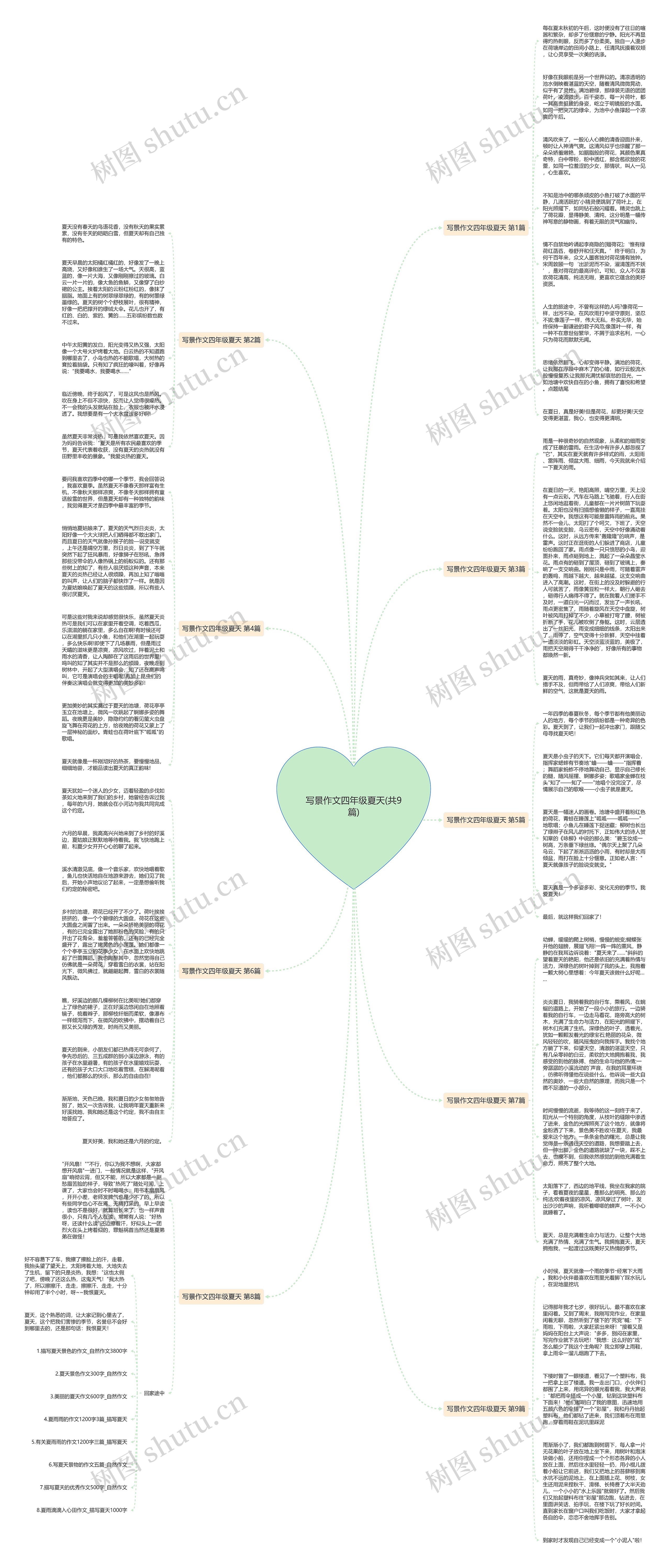 写景作文四年级夏天(共9篇)思维导图