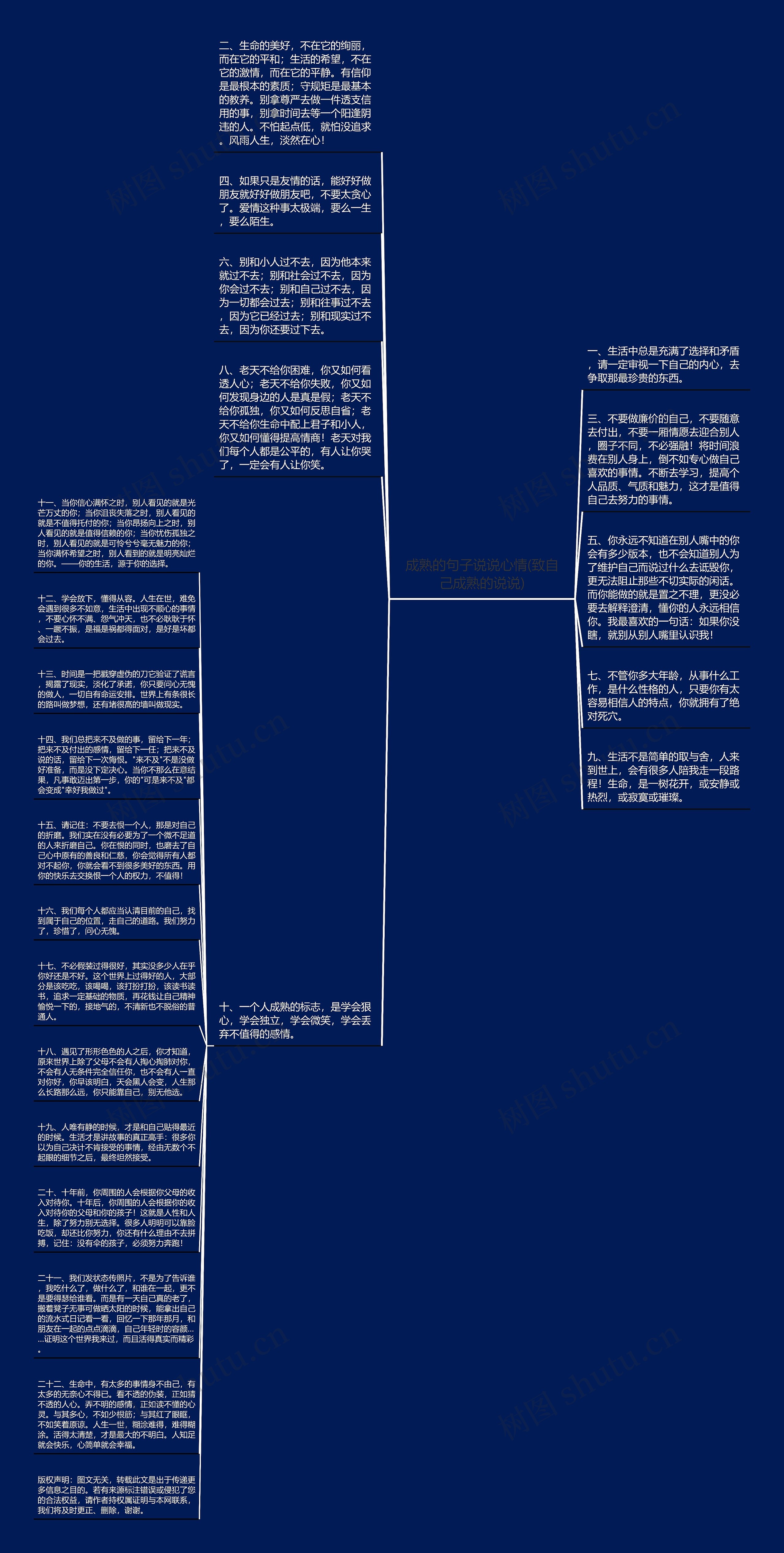 成熟的句子说说心情(致自己成熟的说说)思维导图