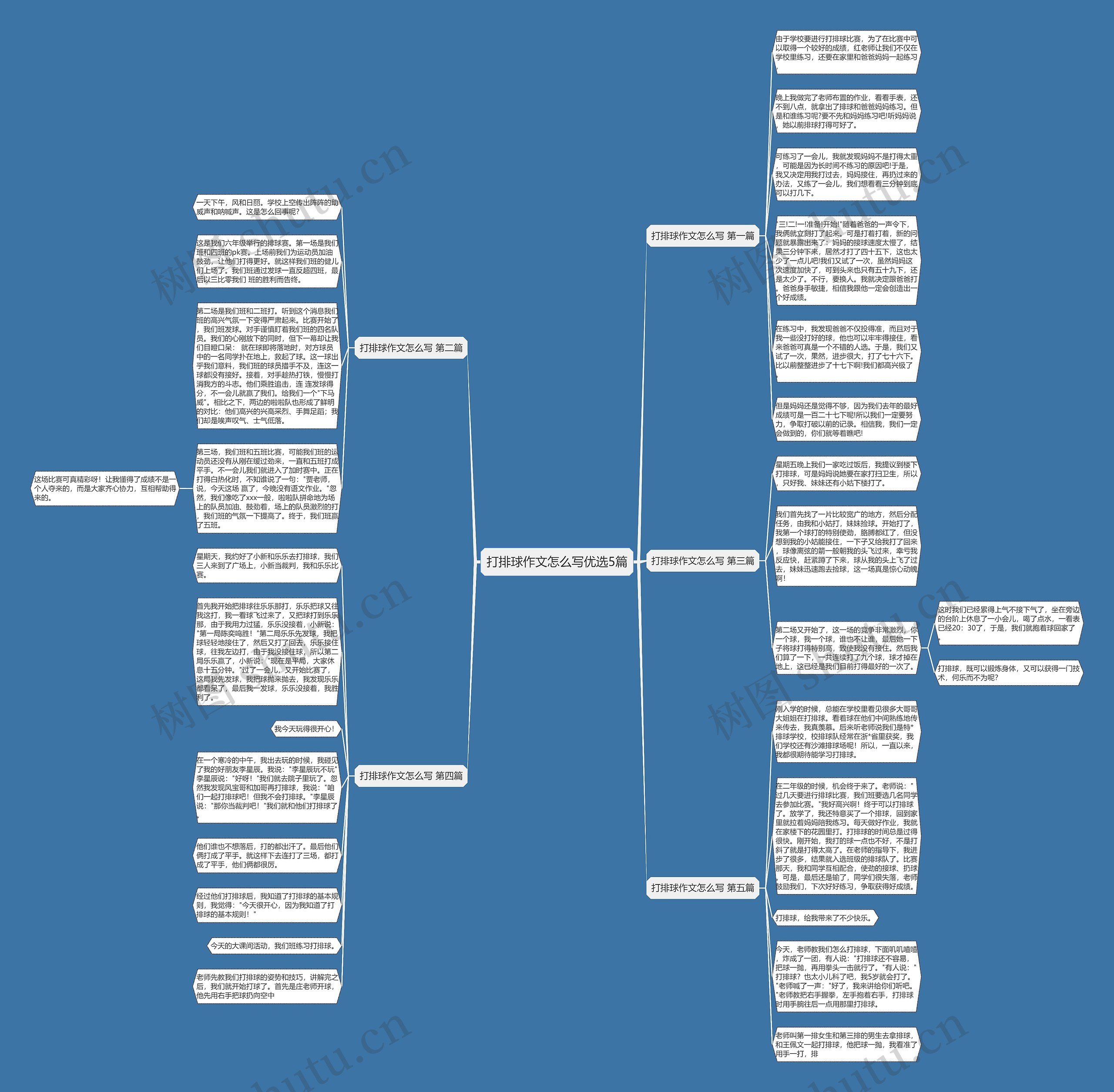 打排球作文怎么写优选5篇思维导图
