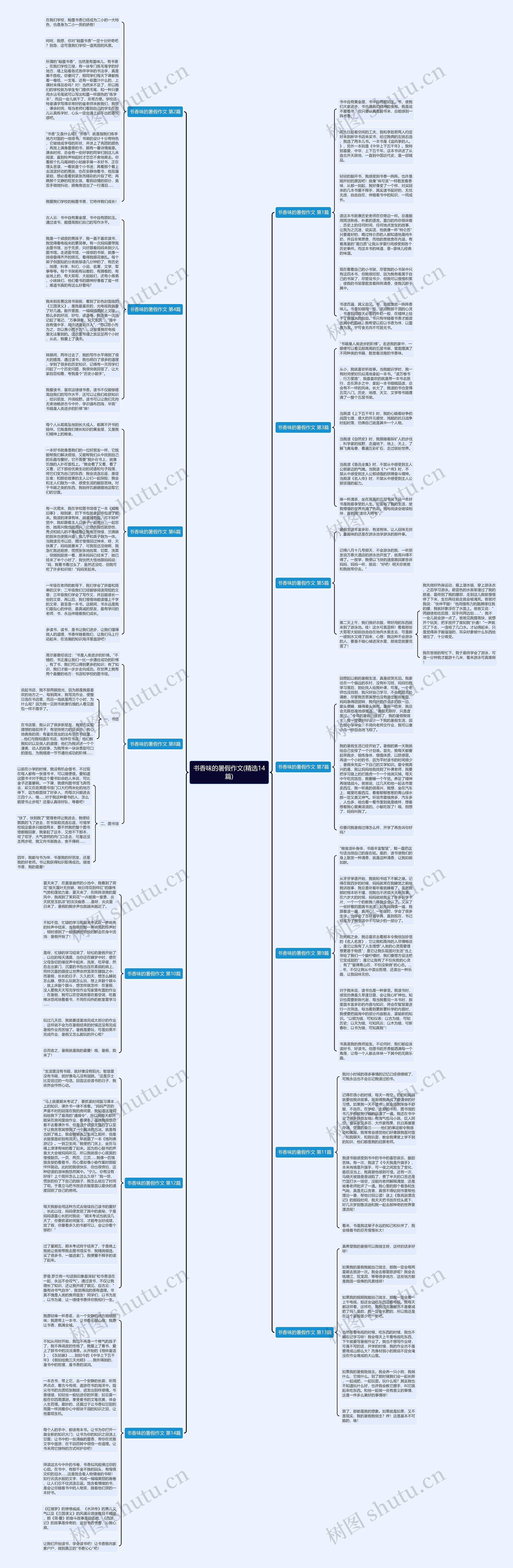 书香味的暑假作文(精选14篇)思维导图