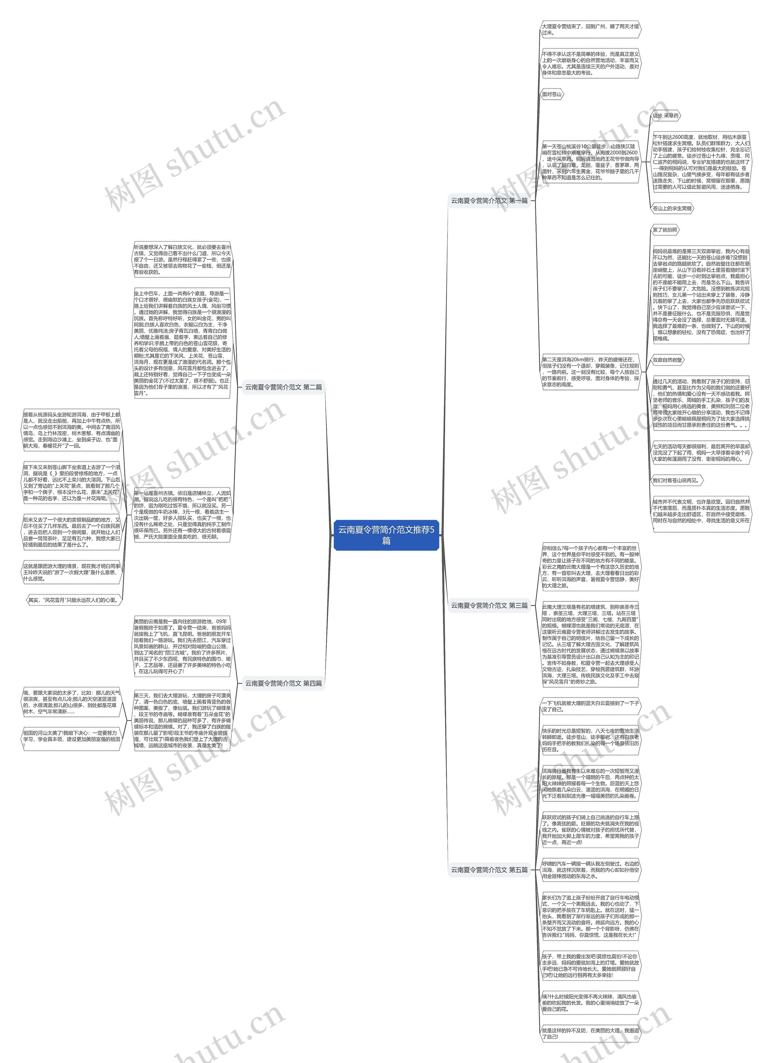 云南夏令营简介范文推荐5篇思维导图