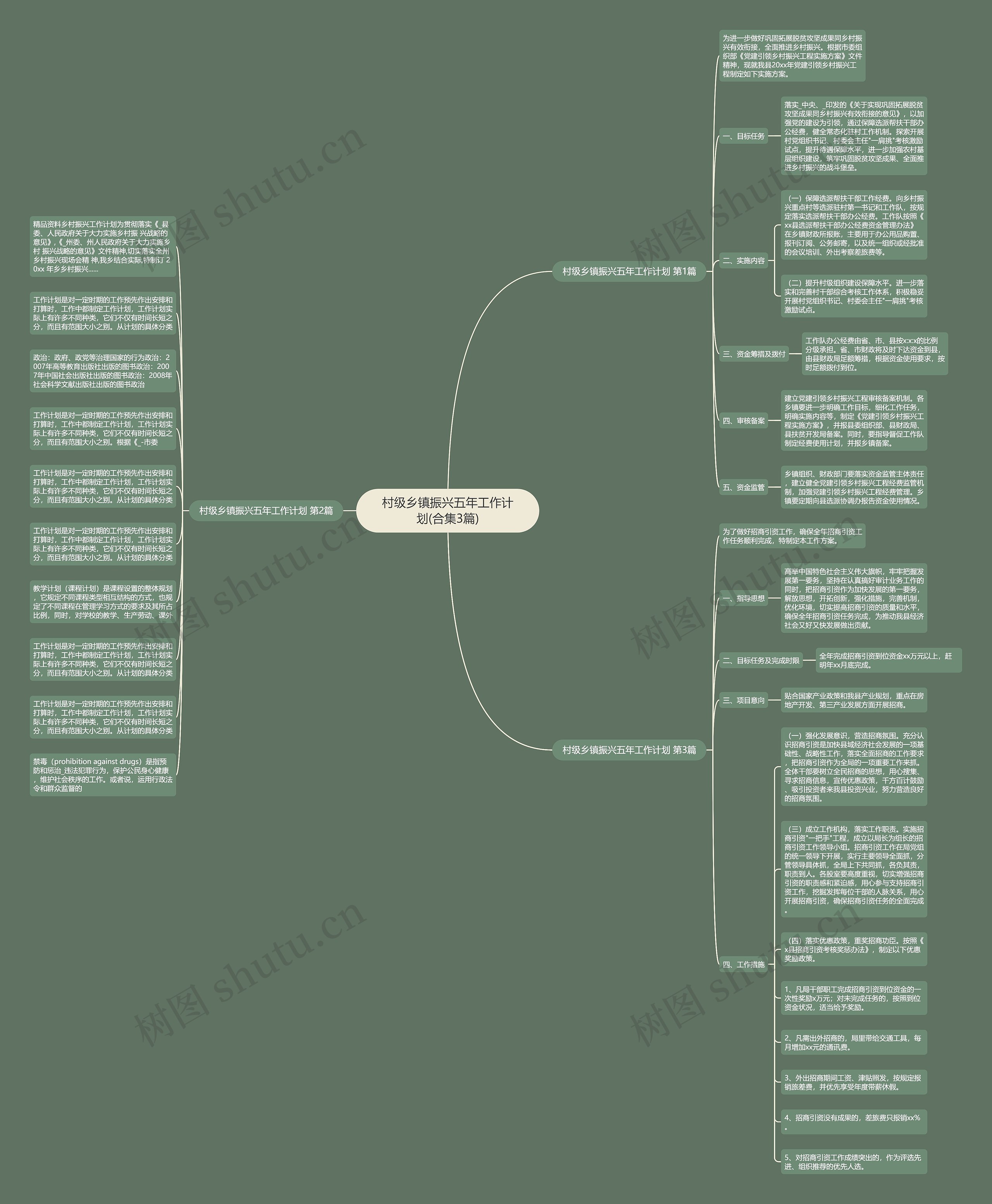 村级乡镇振兴五年工作计划(合集3篇)思维导图