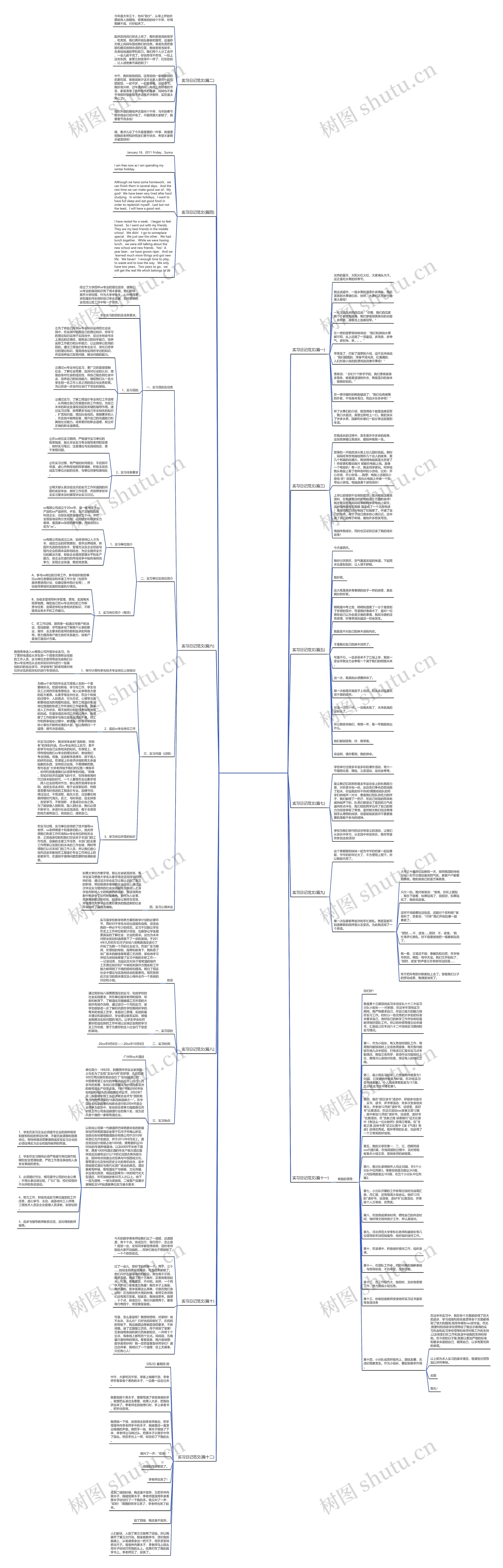 实习日记范文(精选十二篇)思维导图高清图 实习日记范文(精选十二篇)思维导图