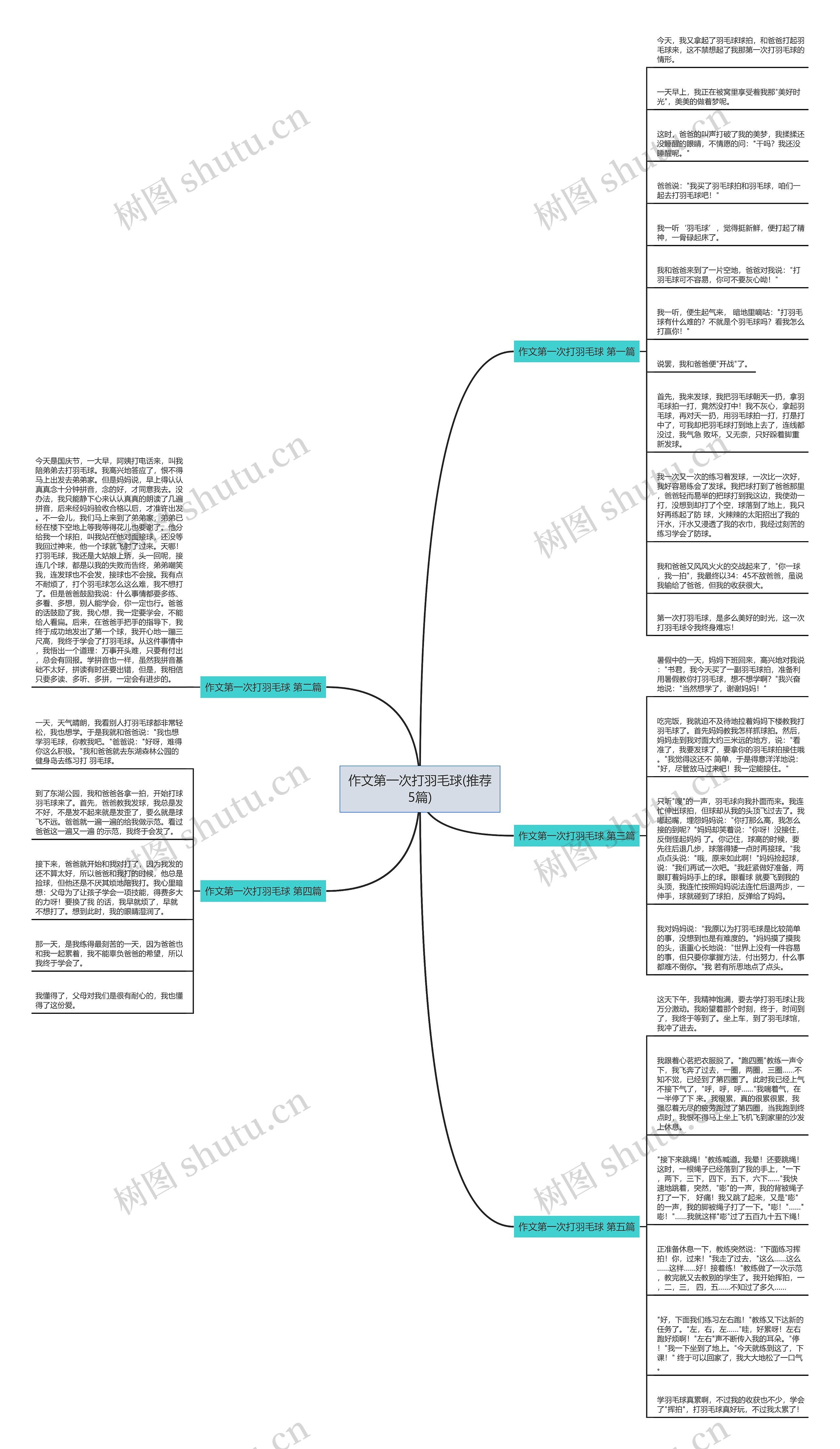 作文第一次打羽毛球(推荐5篇)思维导图