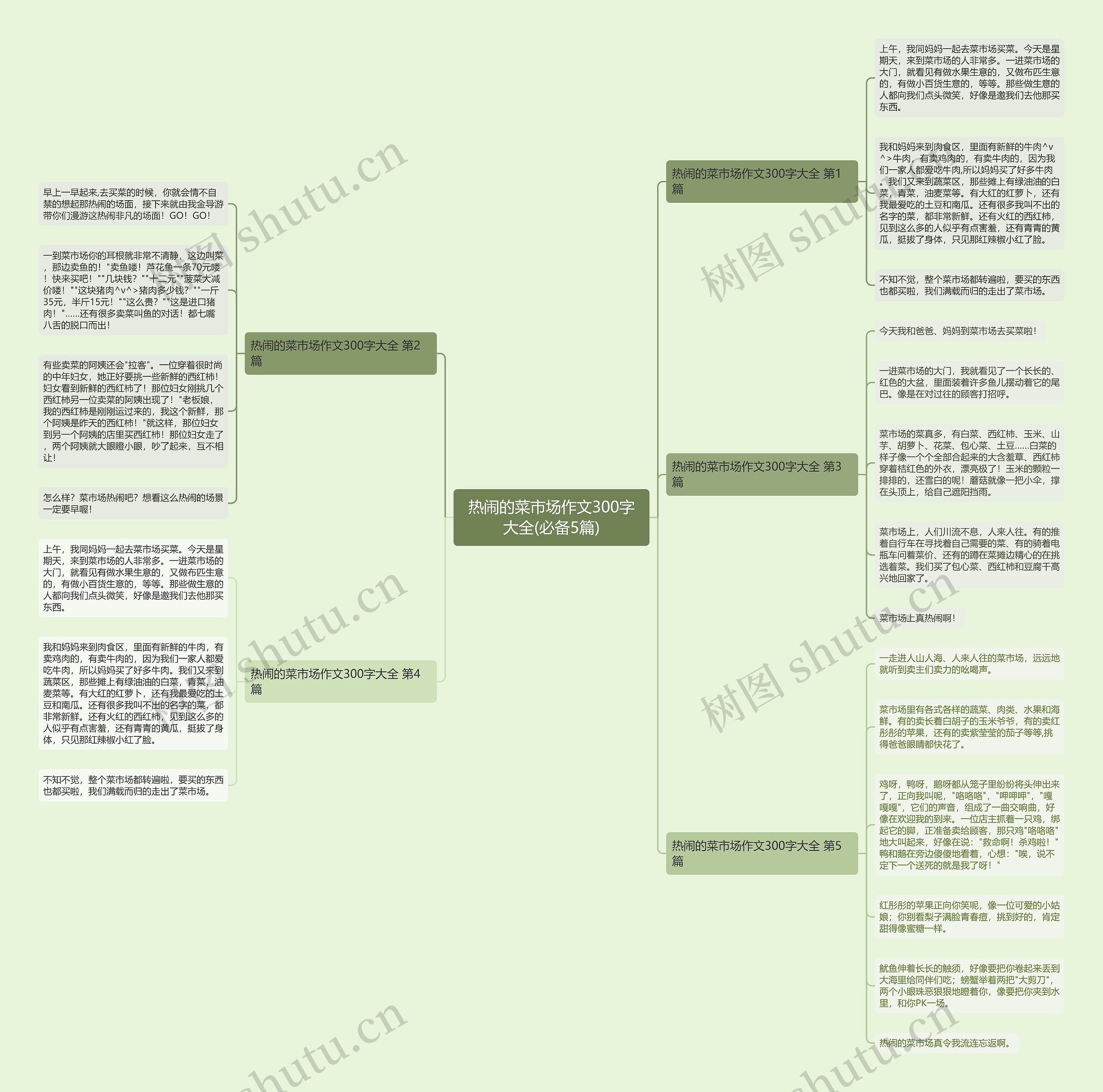 热闹的菜市场作文300字大全(必备5篇)思维导图