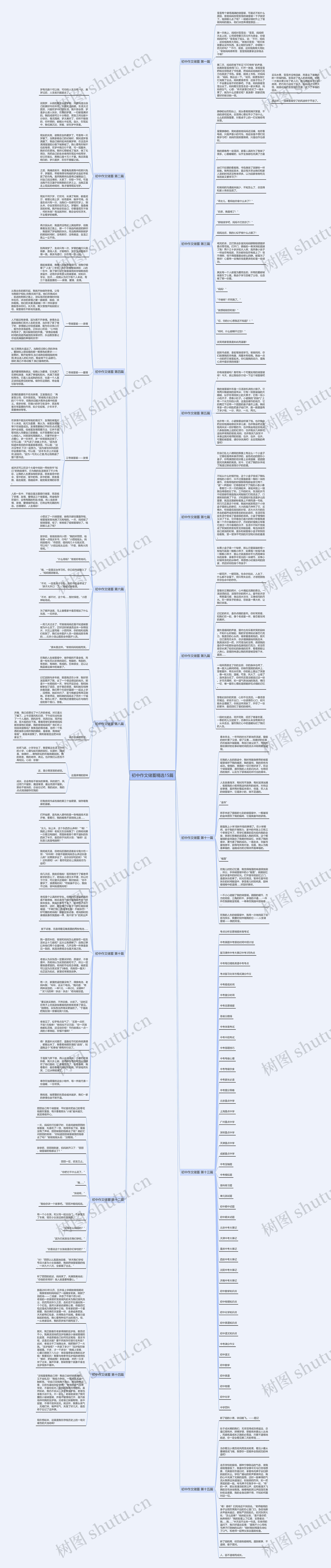 初中作文储蓄精选15篇思维导图