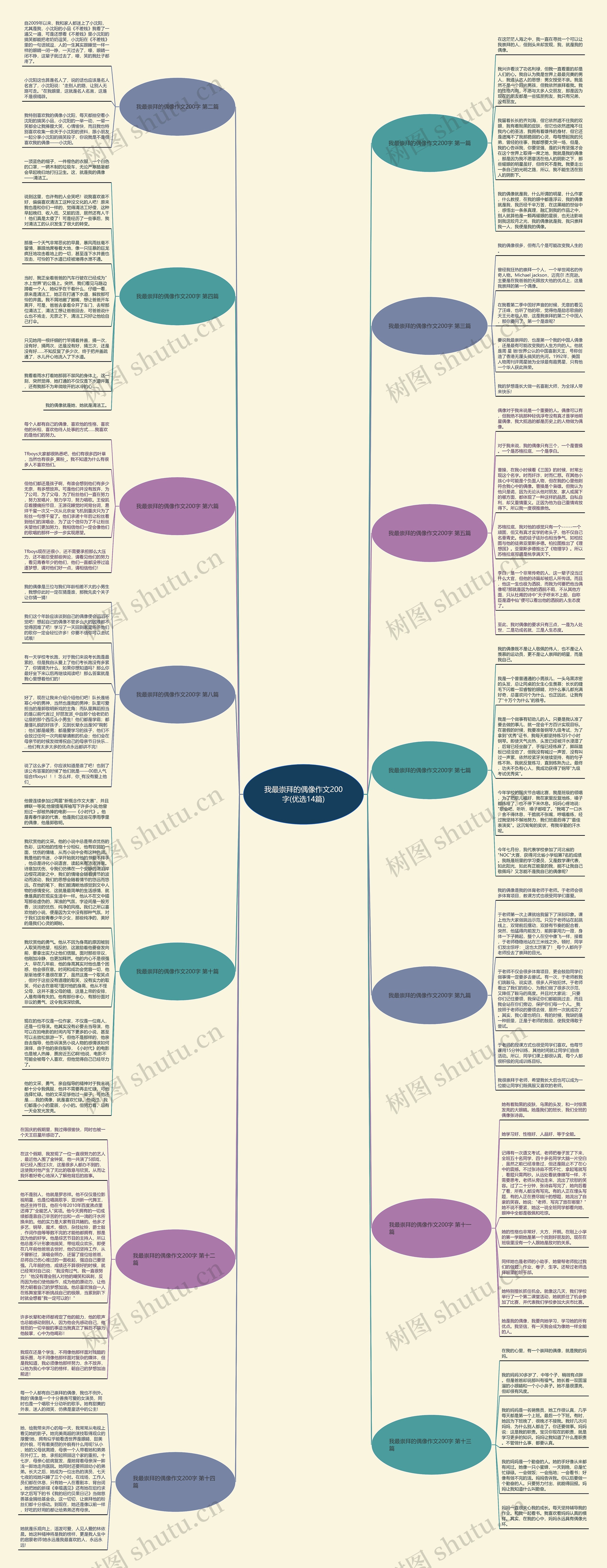 我最崇拜的偶像作文200字(优选14篇)思维导图