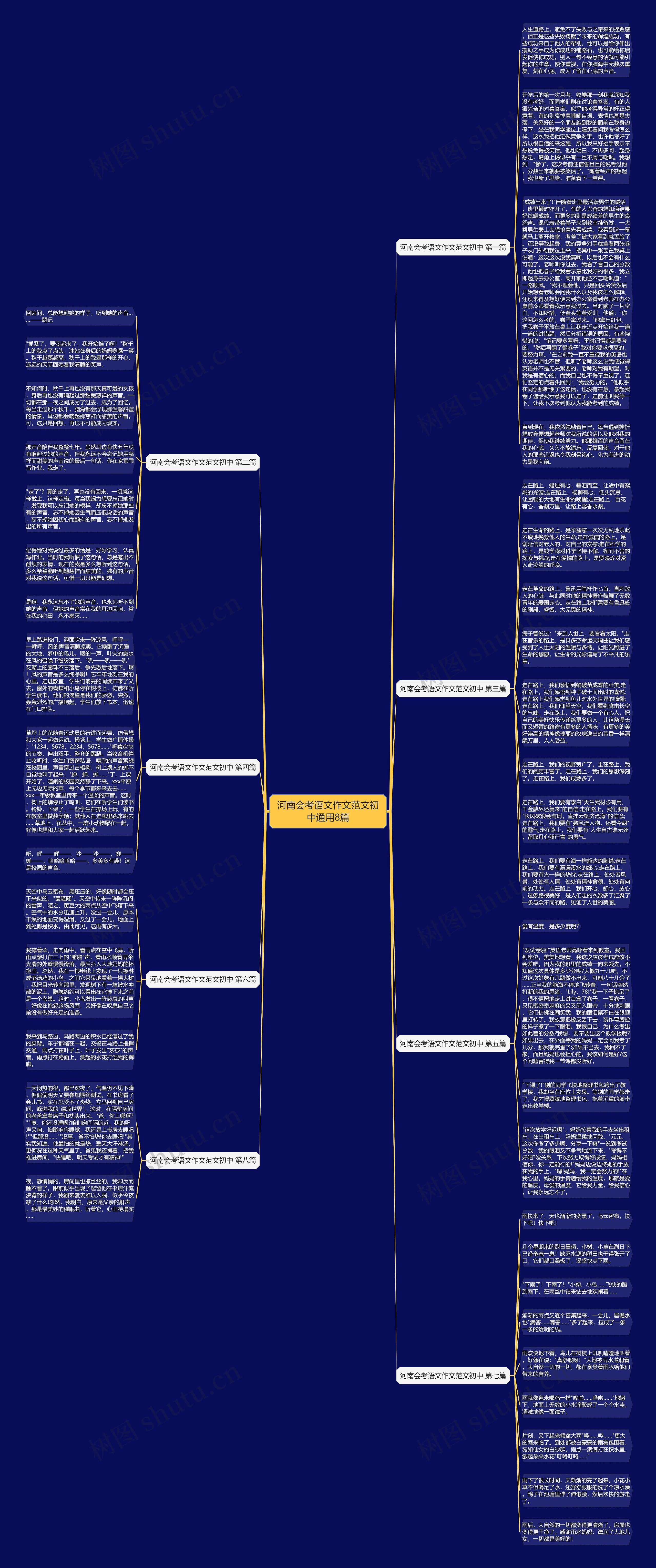 河南会考语文作文范文初中通用8篇思维导图