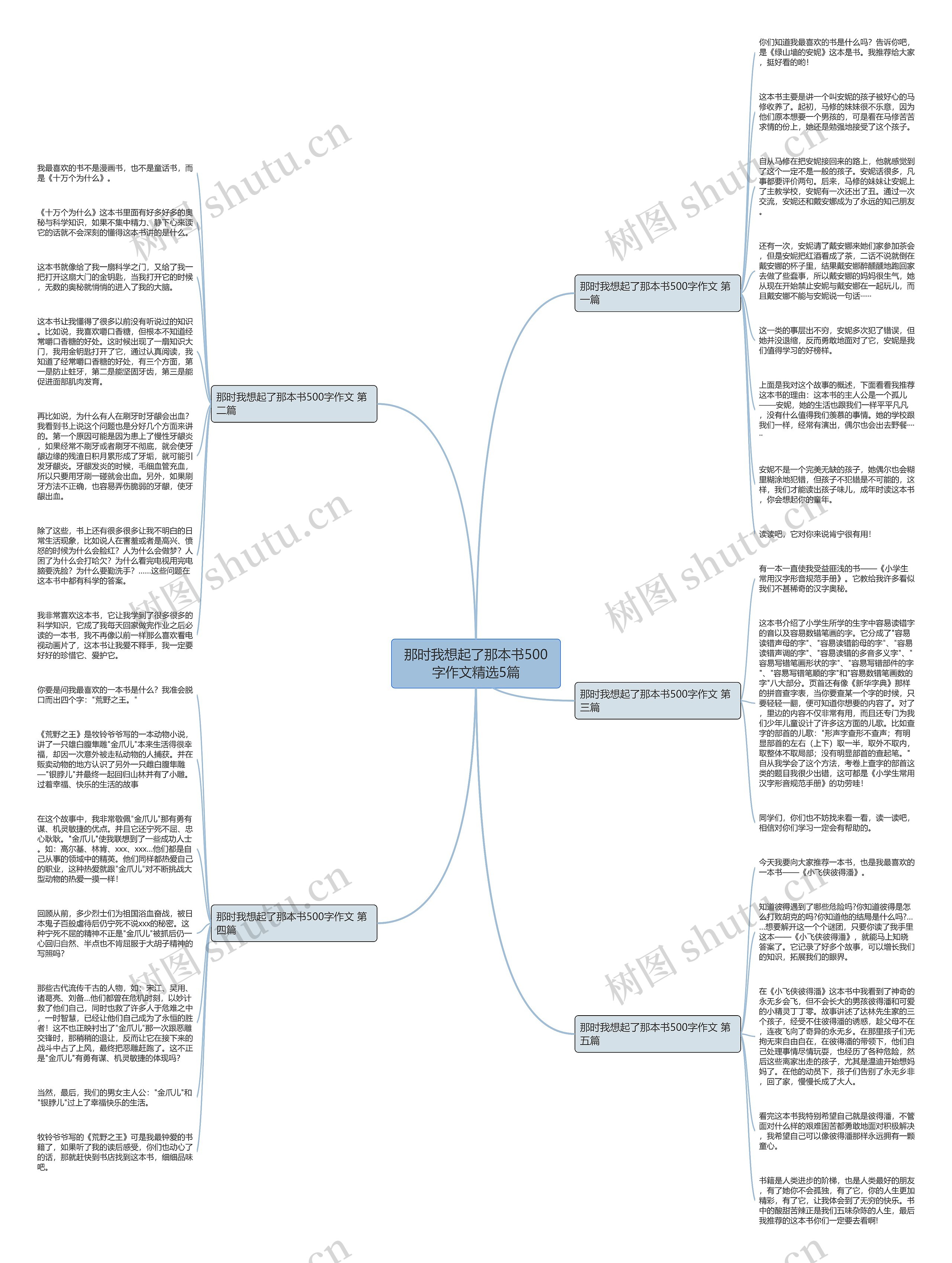 那时我想起了那本书500字作文精选5篇思维导图