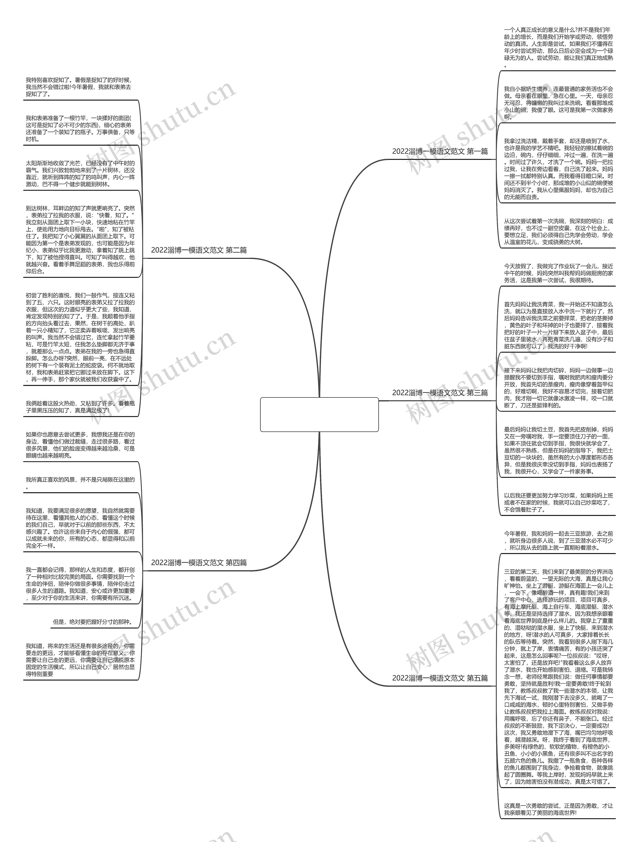 2022淄博一模语文范文共5篇思维导图