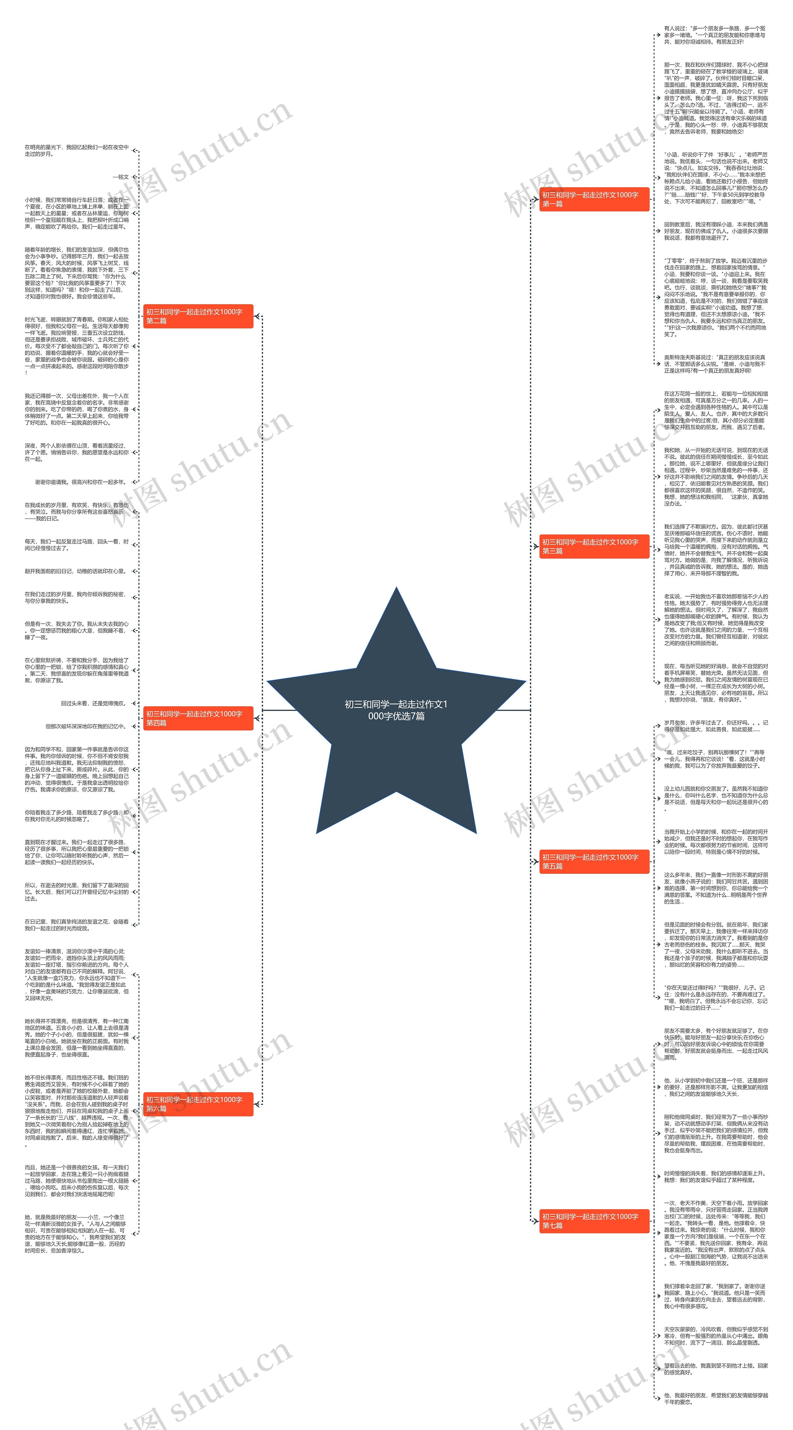 初三和同学一起走过作文1000字优选7篇思维导图