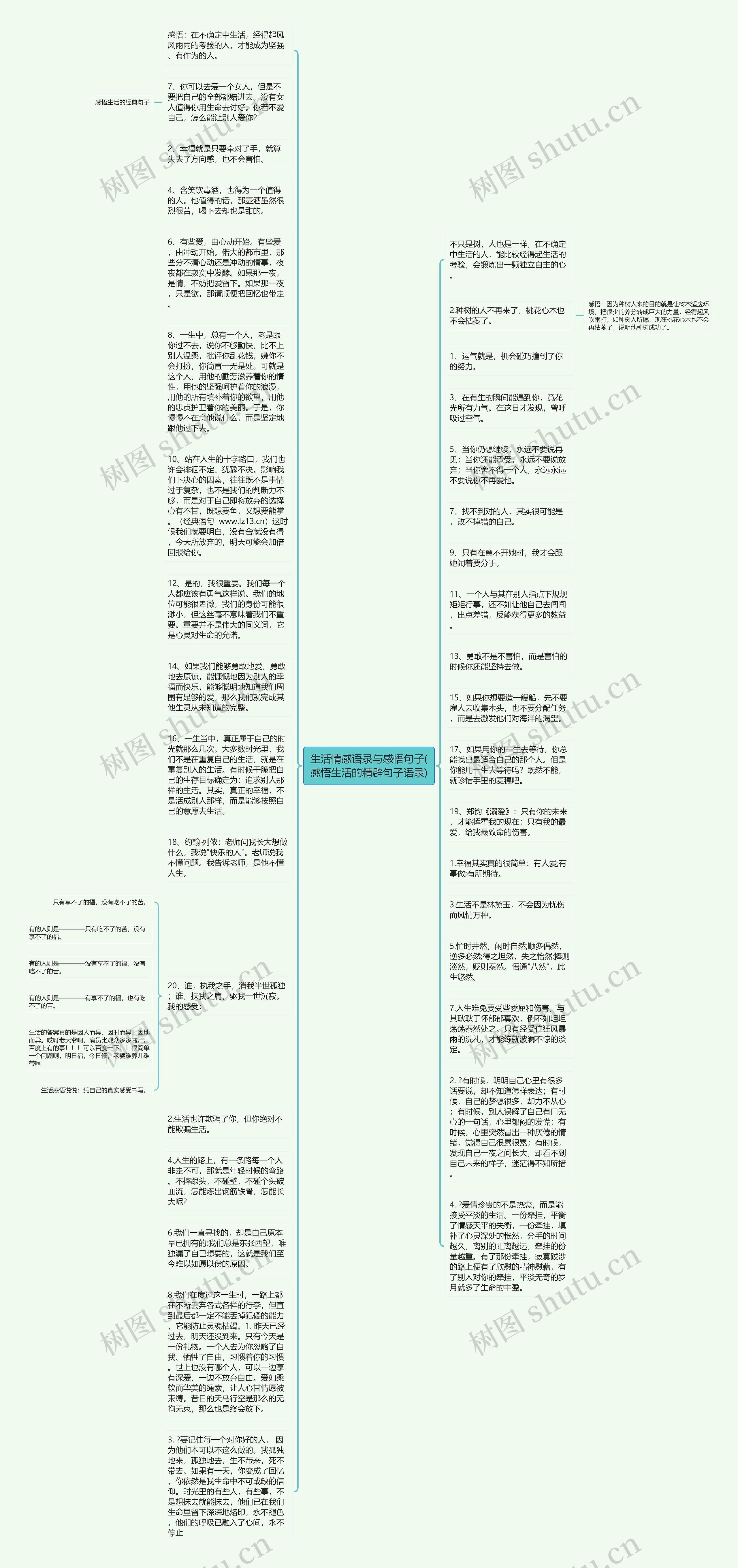 生活情感语录与感悟句子(感悟生活的精辟句子语录)思维导图