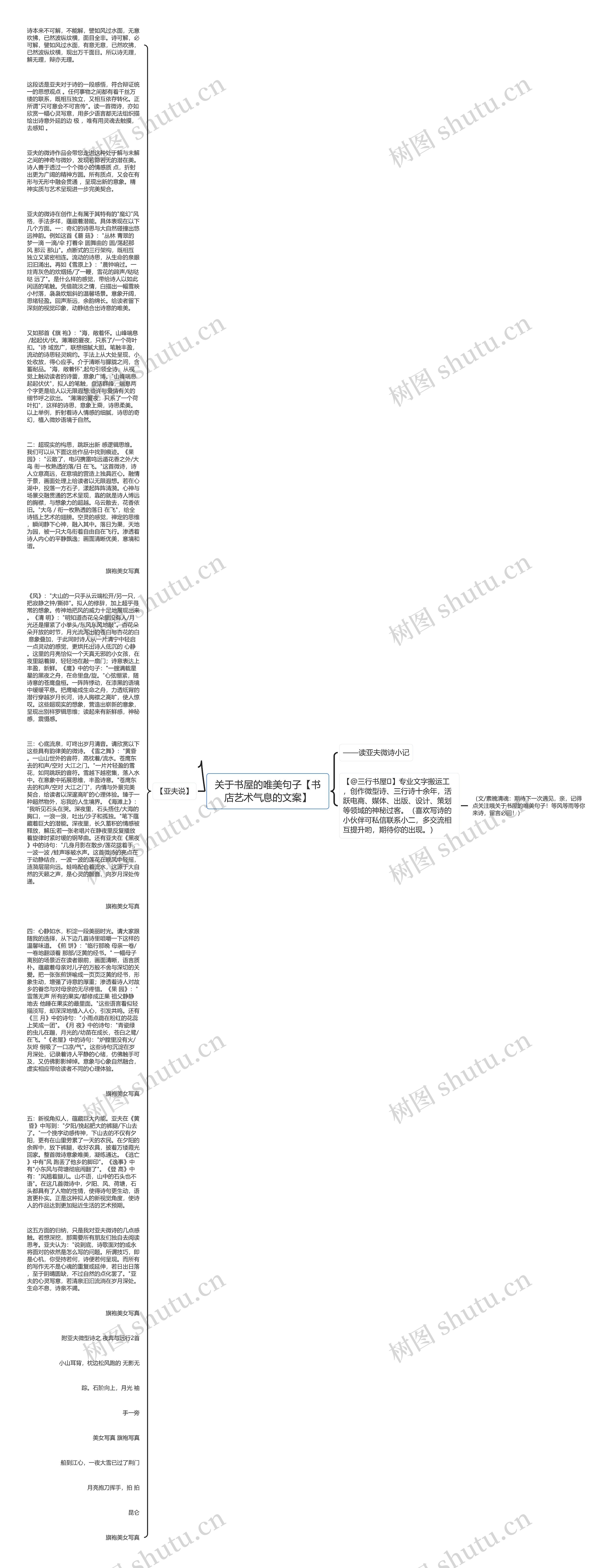 关于书屋的唯美句子【书店艺术气息的文案】思维导图