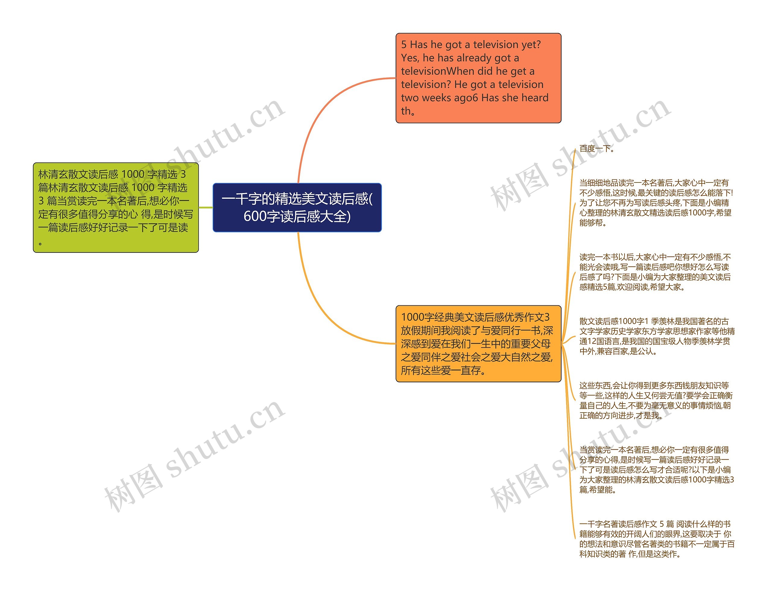 一千字的精选美文读后感(600字读后感大全)思维导图