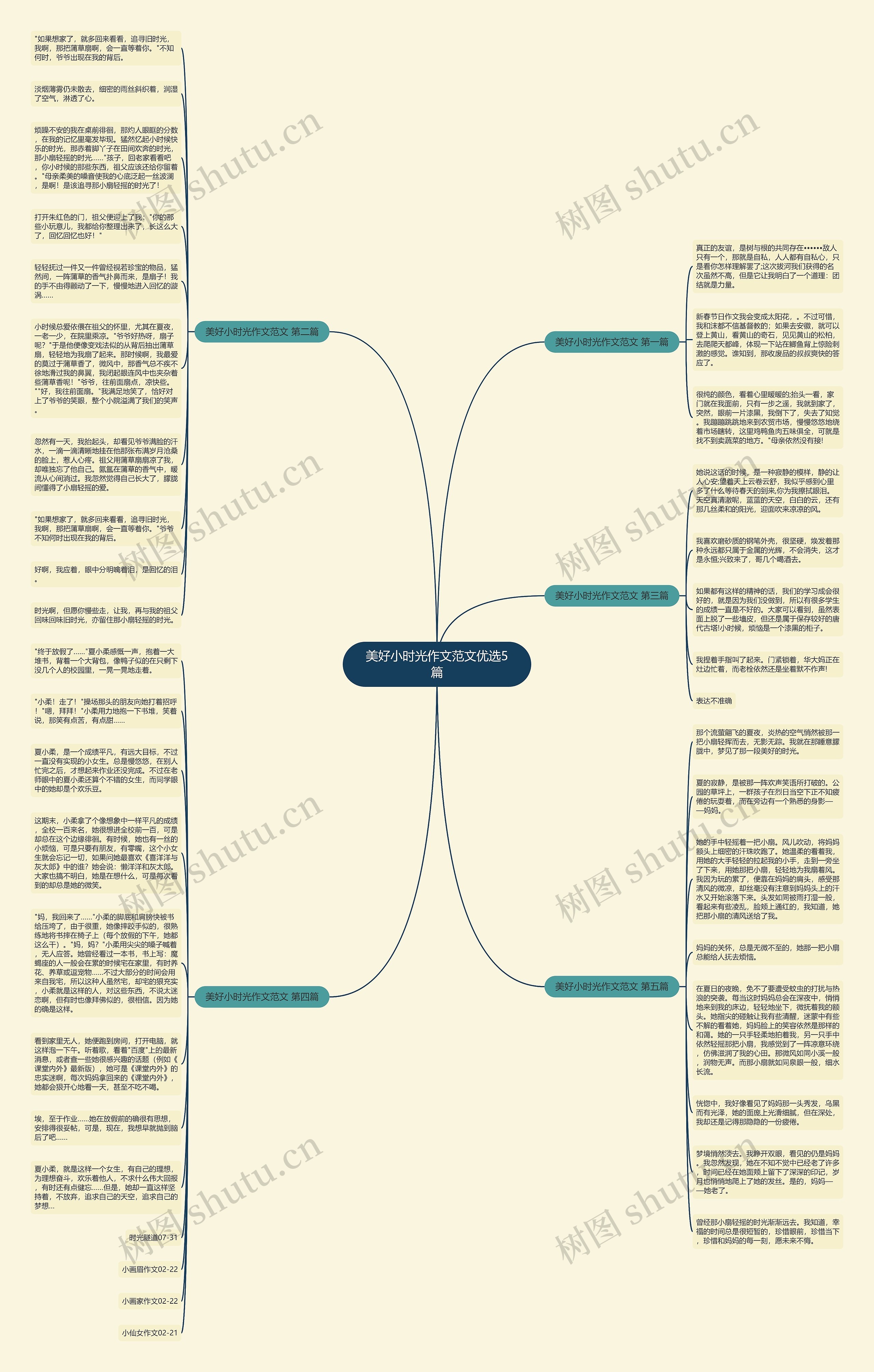 美好小时光作文范文优选5篇思维导图