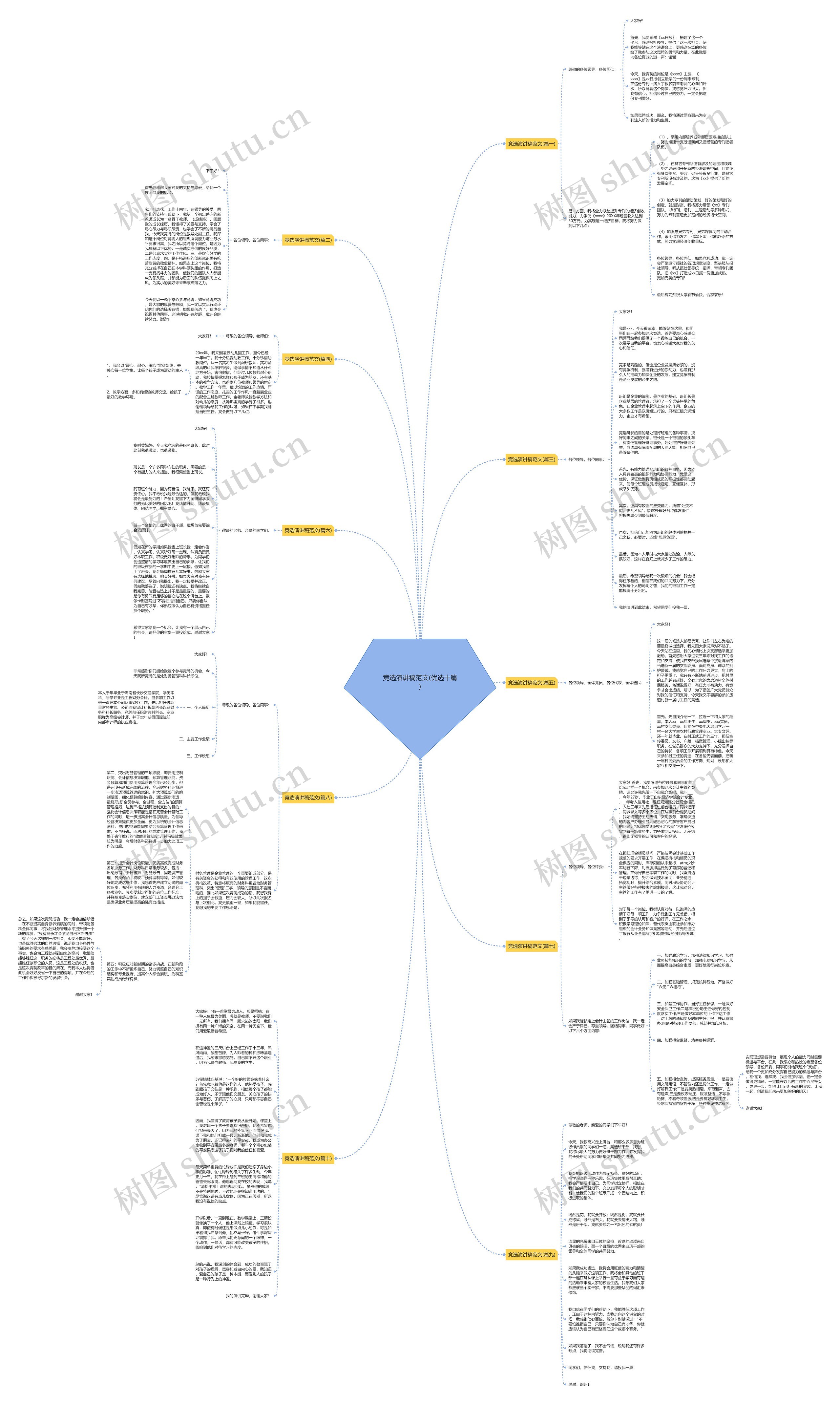 竞选演讲稿范文(优选十篇)思维导图