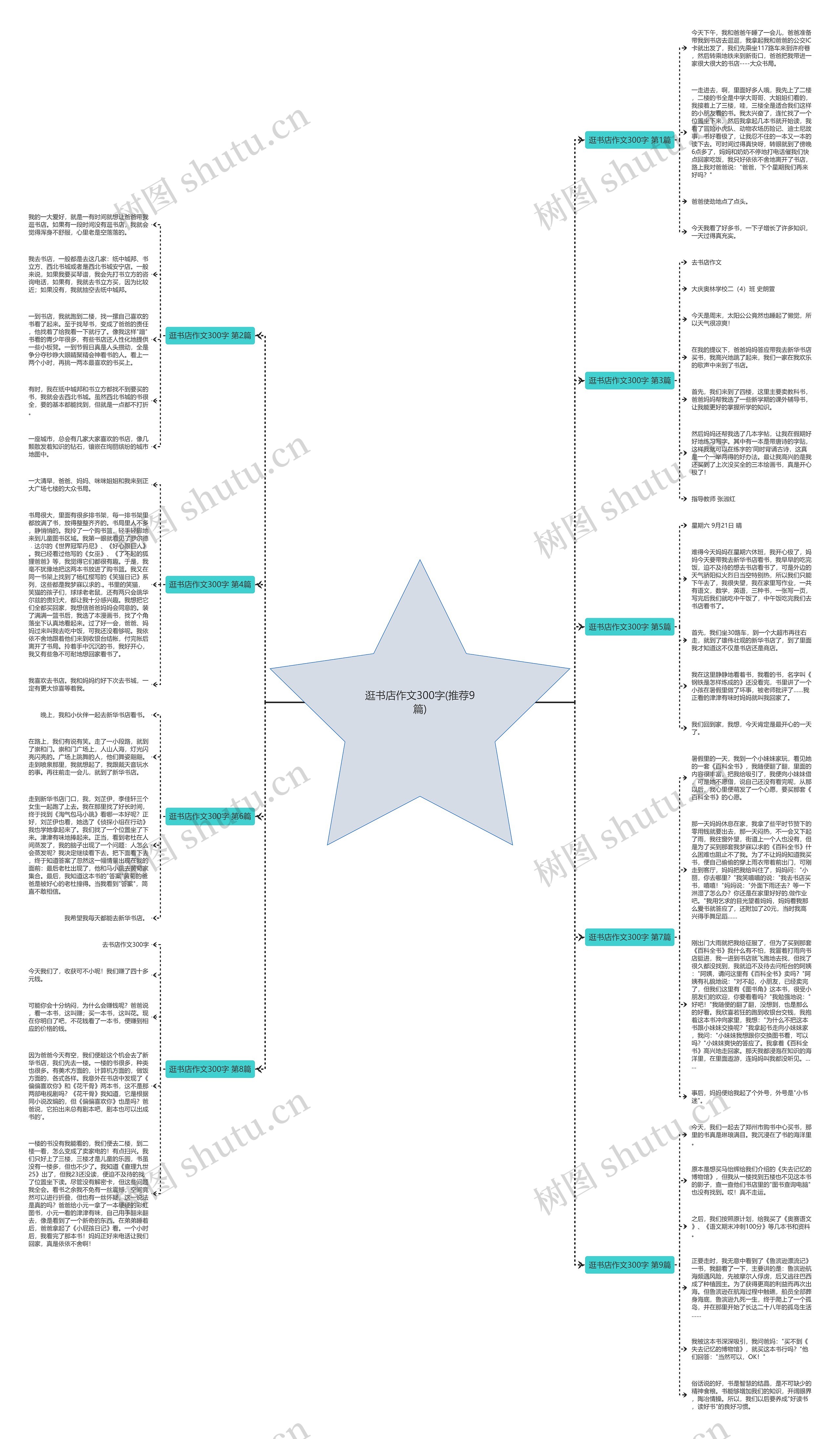 逛书店作文300字(推荐9篇)思维导图