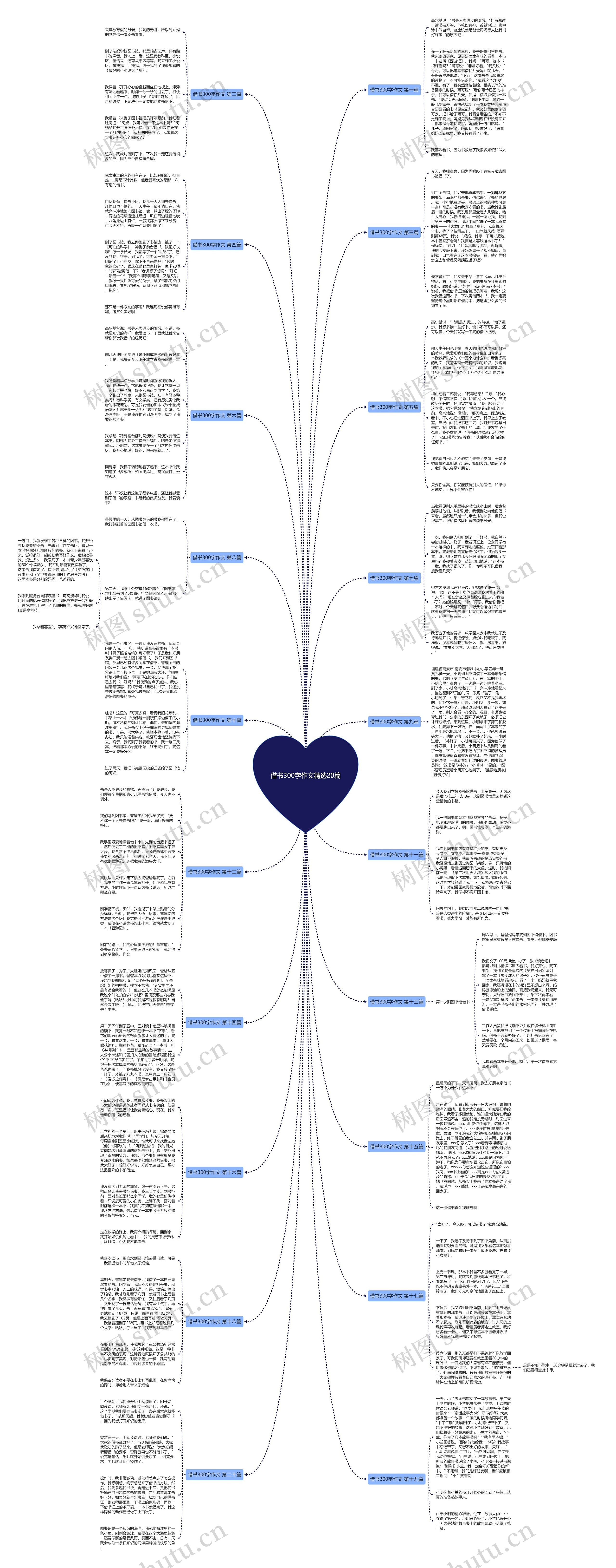 借书300字作文精选20篇思维导图