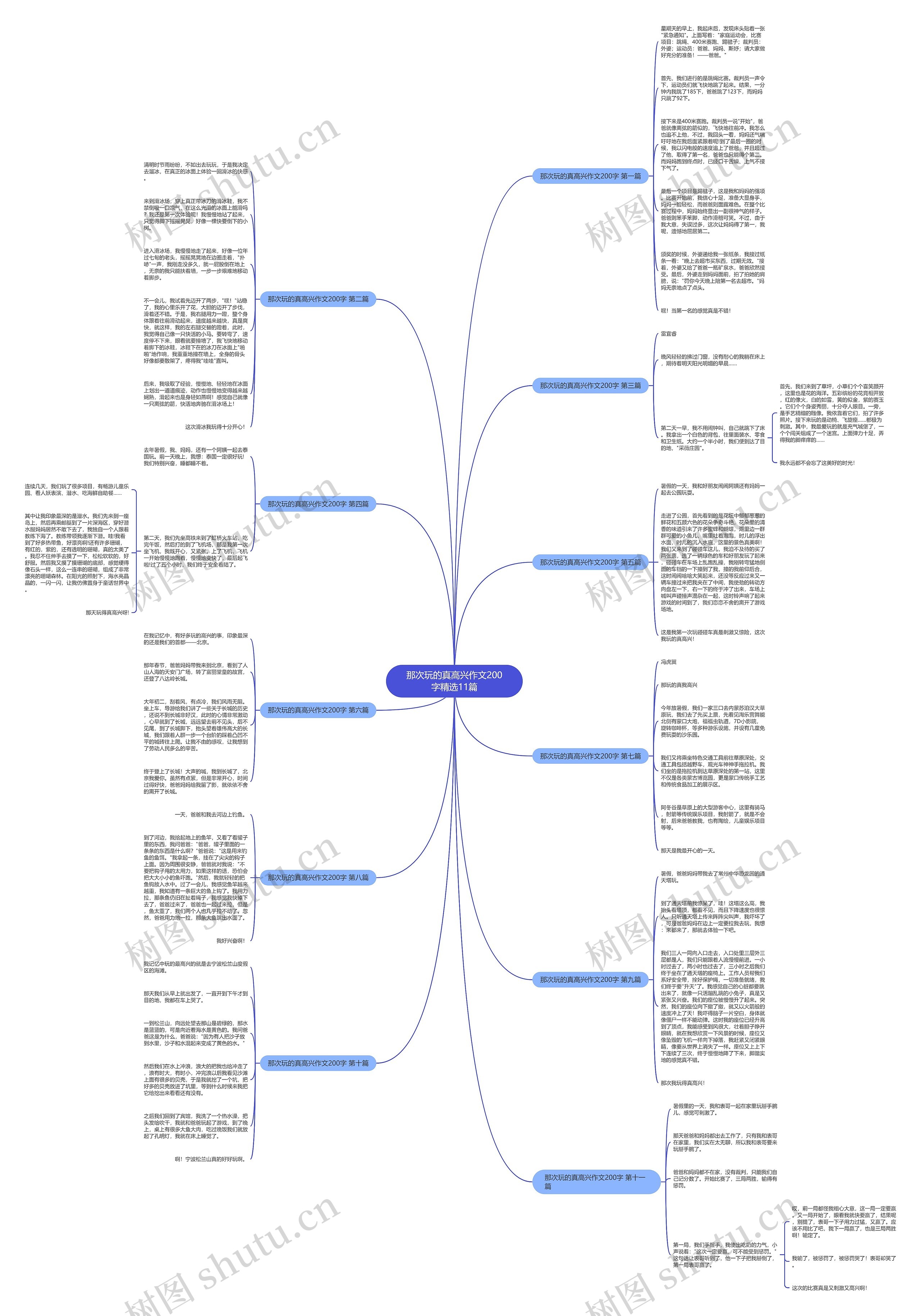 那次玩的真高兴作文200字精选11篇思维导图
